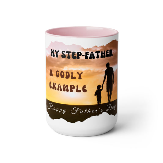 Exotic Print Father's Day Two-Tone Coffee Mugs, 15oz