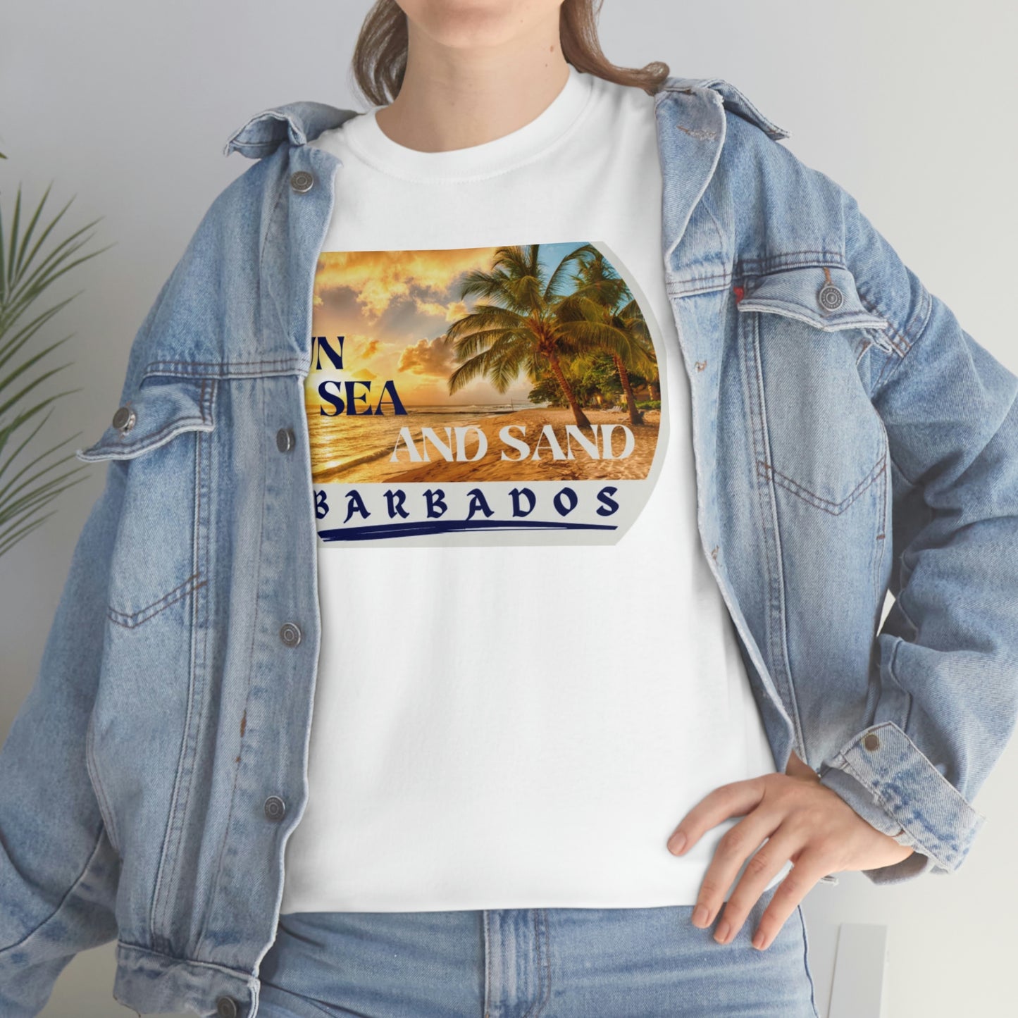 Sun Sea Sand Barbados Unisex Heavy Cotton Tee