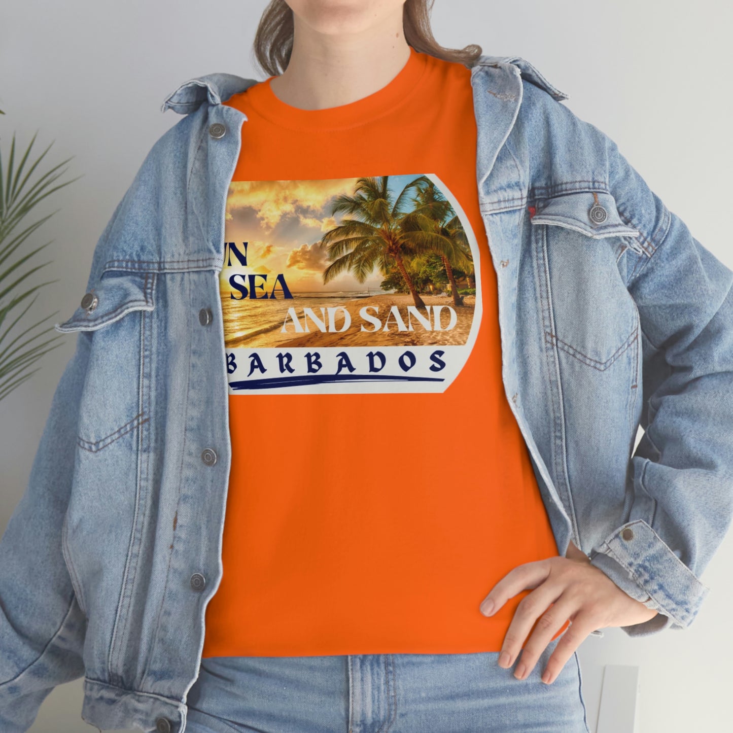 Sun Sea Sand Barbados Unisex Heavy Cotton Tee