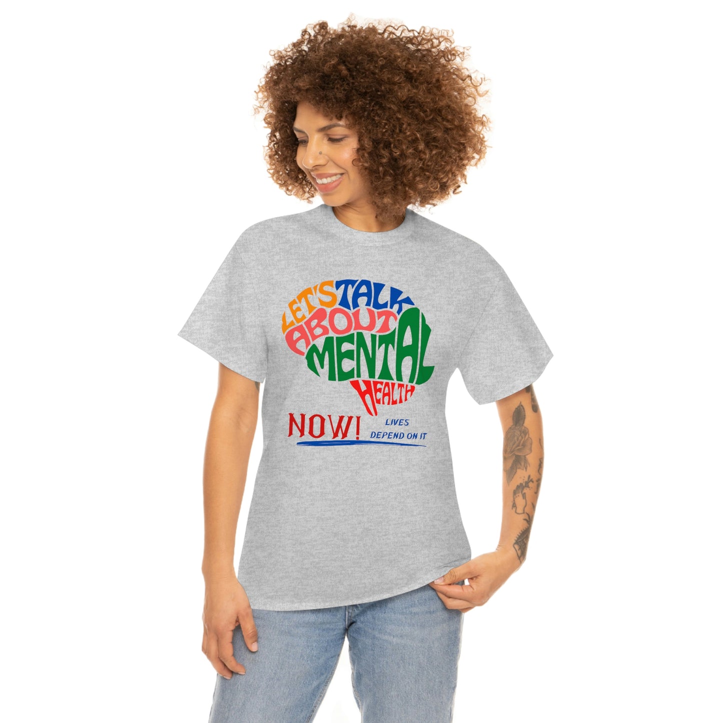 Let's Talk About Mental Health Unisex Heavy Cotton Tee