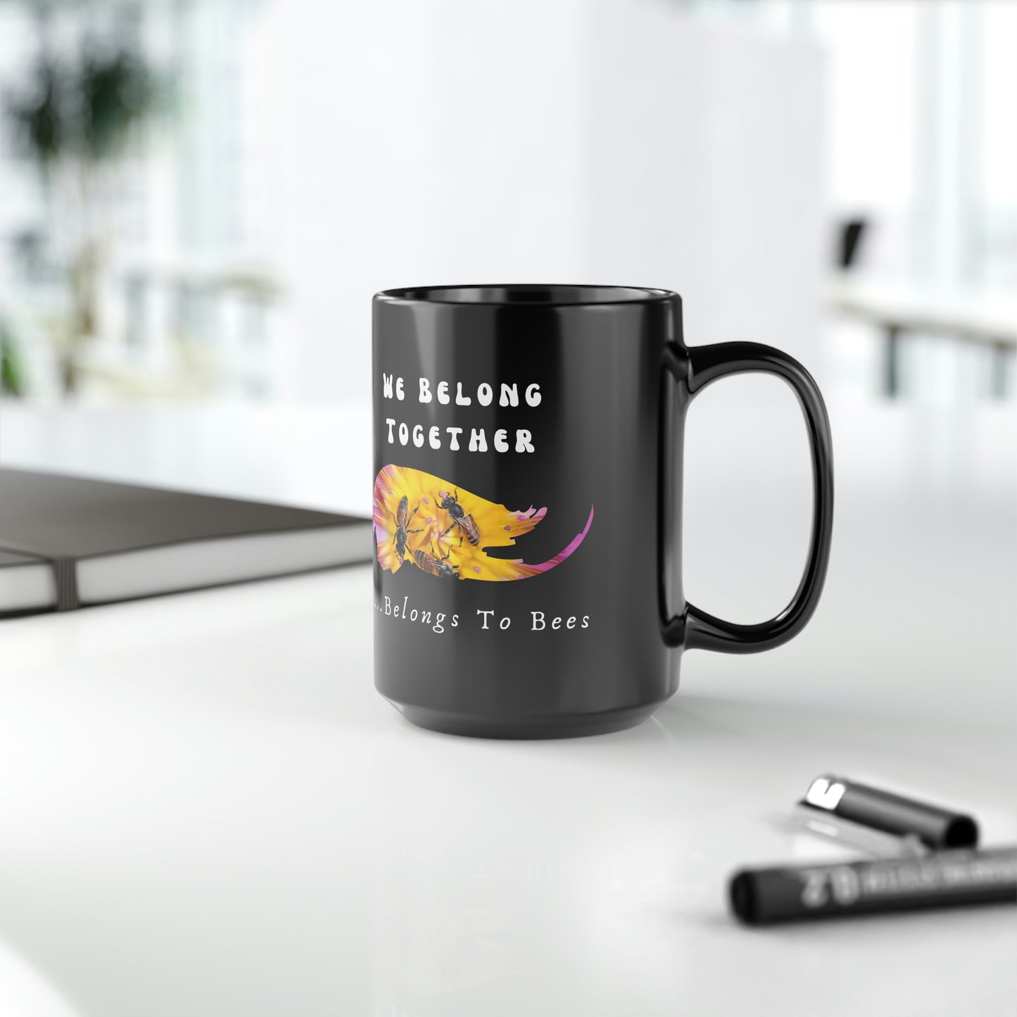 Stronger Together, Love, Black Mug, 15oz