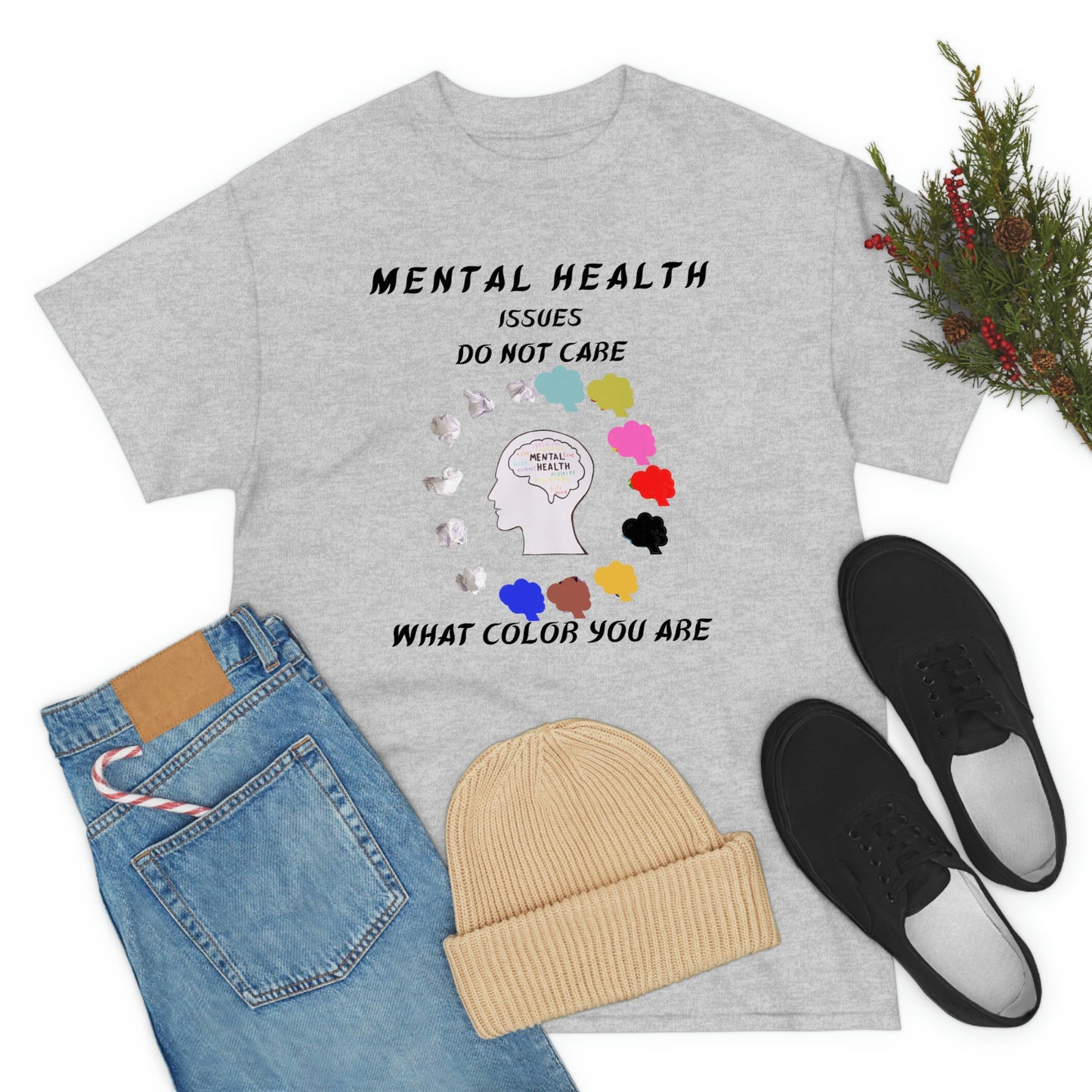 Mental Health Color Unisex Heavy Cotton Tee