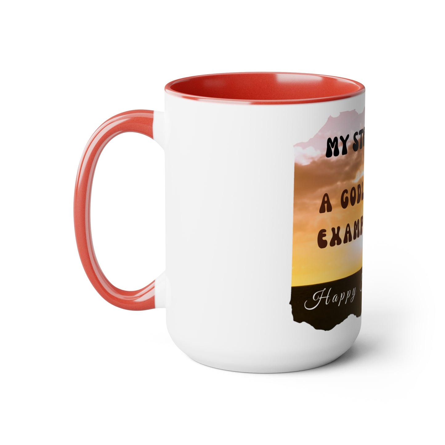 Exotic Print Father's Day Two-Tone Coffee Mugs, 15oz