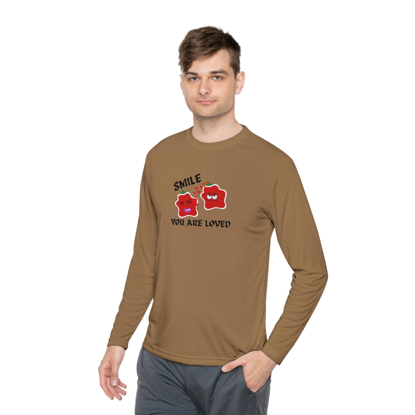 Smile You Are Loved Unisex Lightweight Long Sleeve Tee