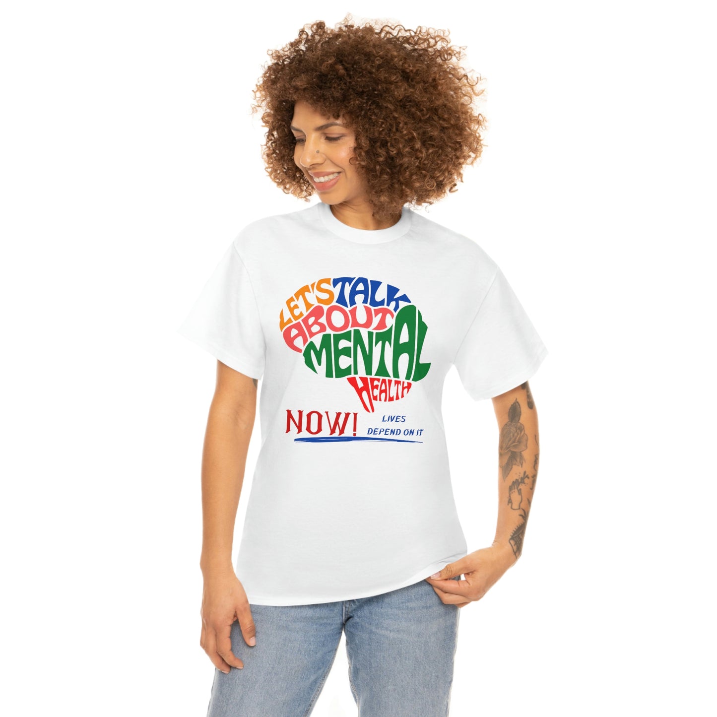 Let's Talk About Mental Health Unisex Heavy Cotton Tee