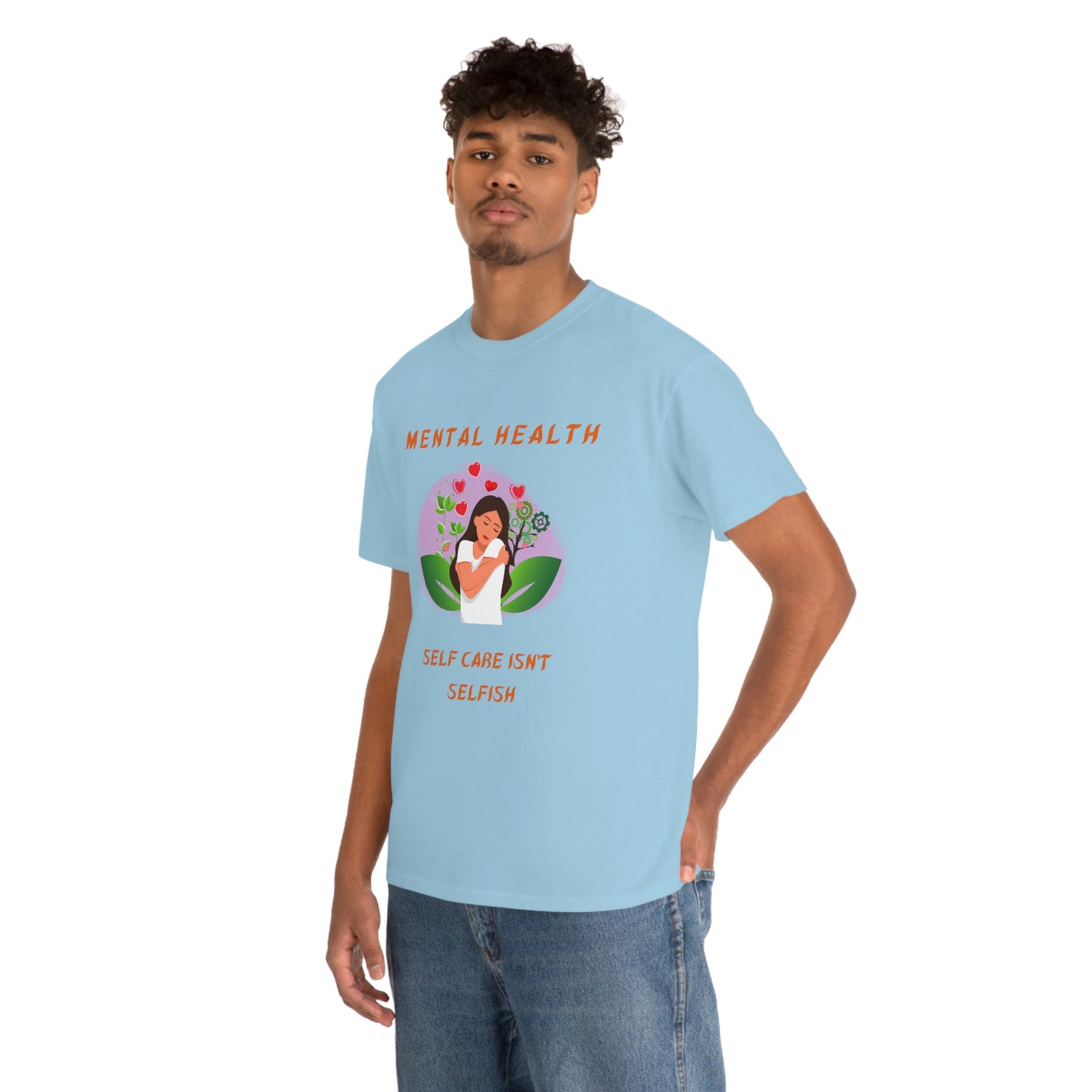 Mental Health Self Care Unisex Heavy Cotton Tee