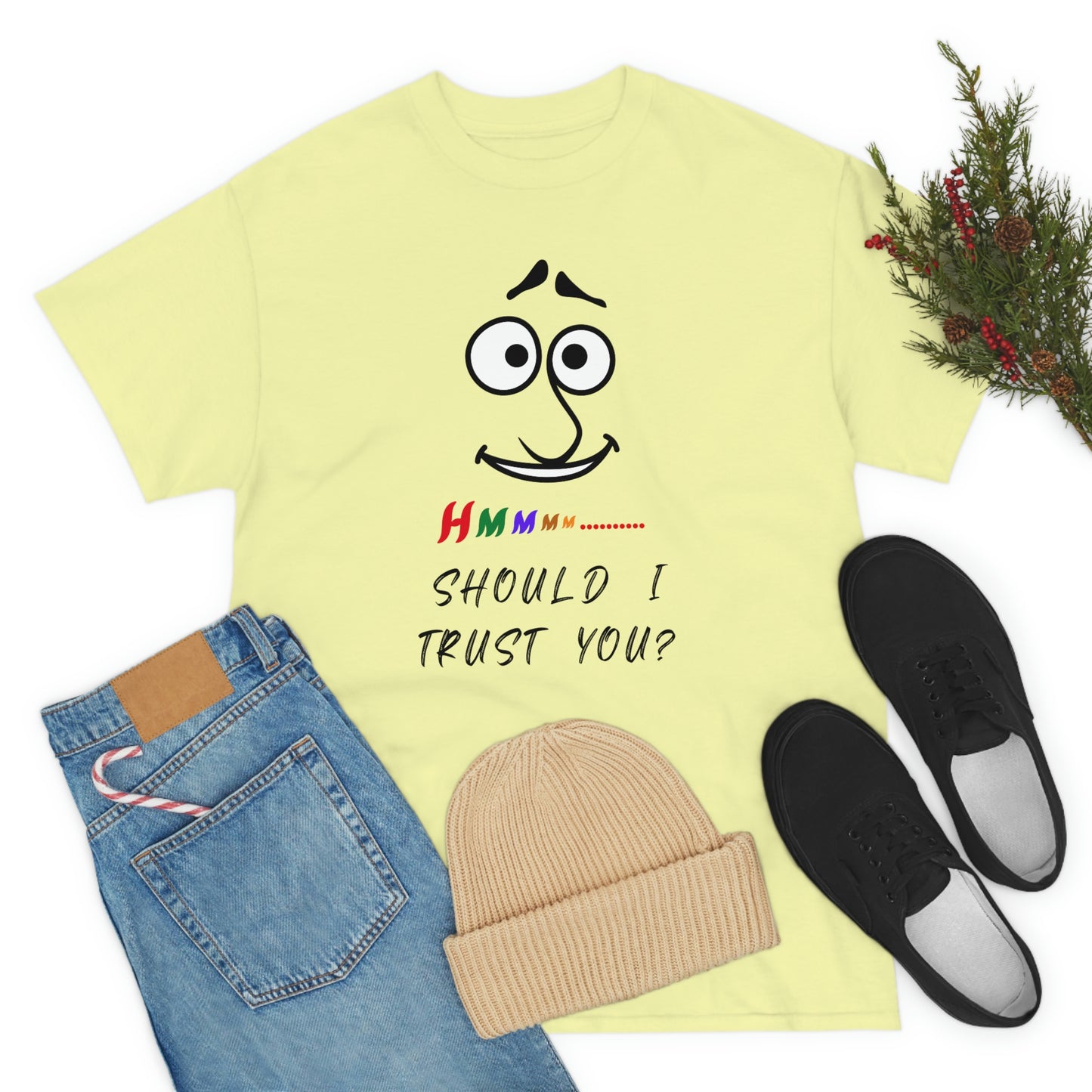 Hmmm, Funny, Unisex Heavy Cotton Tee