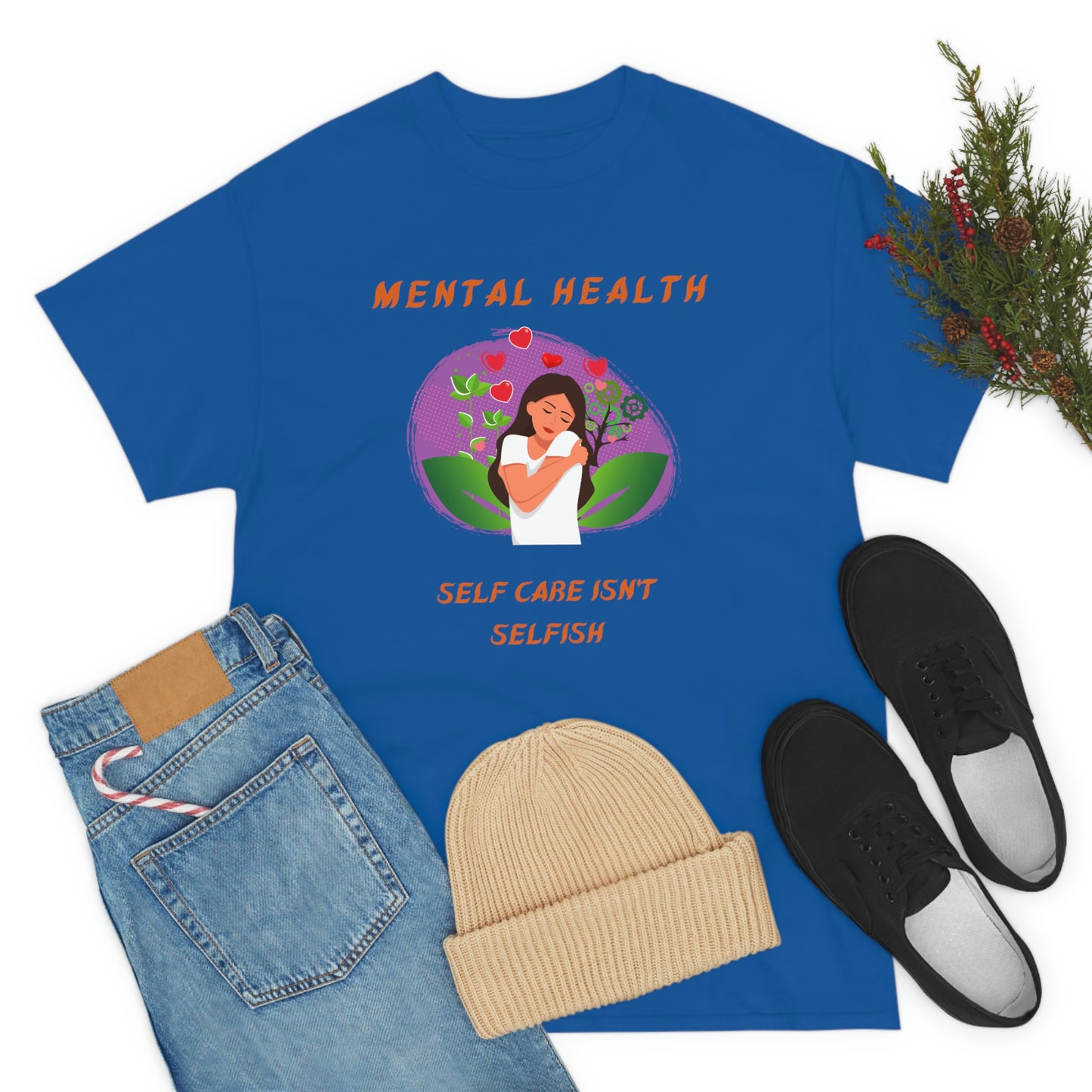 Mental Health Self Care Unisex Heavy Cotton Tee