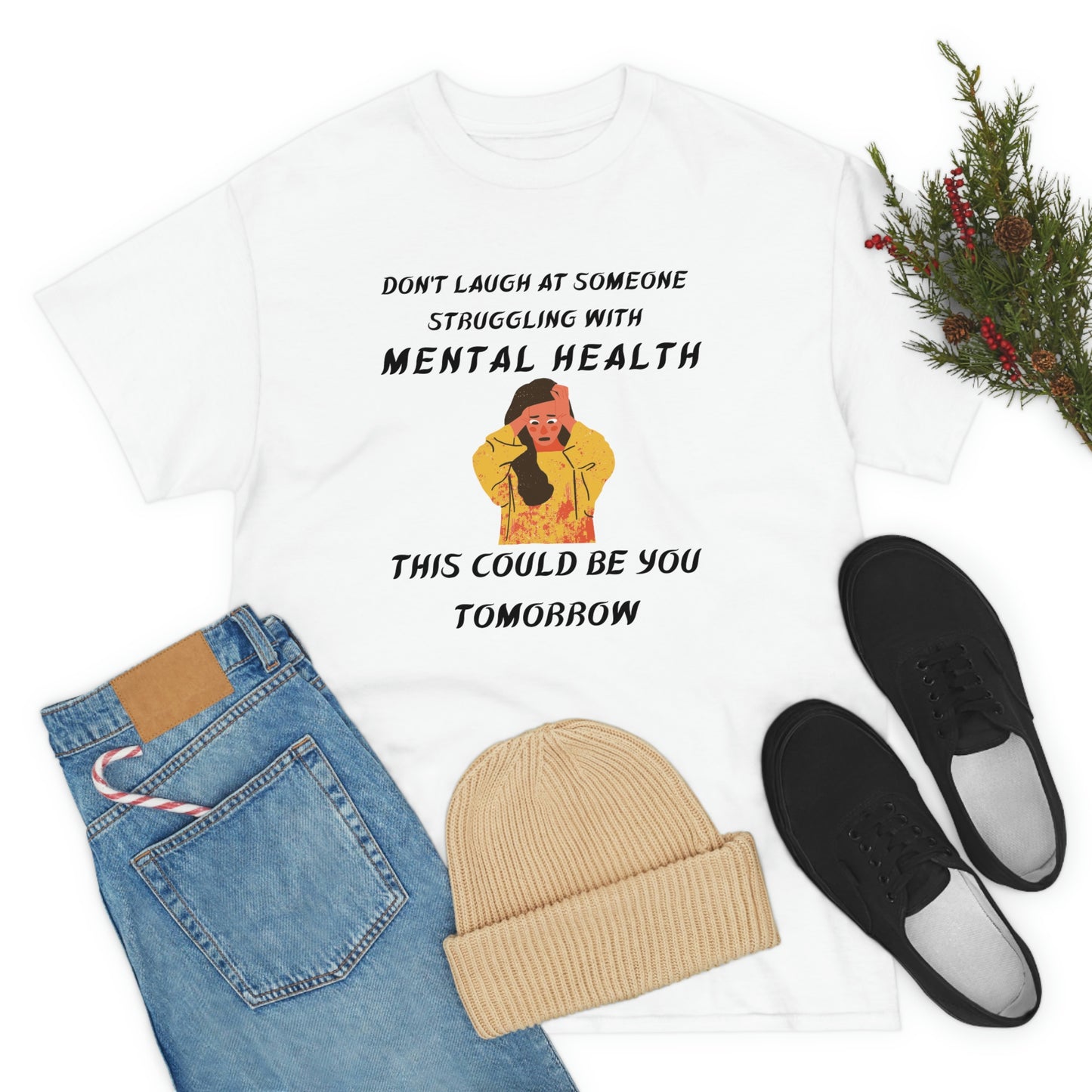 Mental Health Don't Laugh Unisex Heavy Cotton Tee