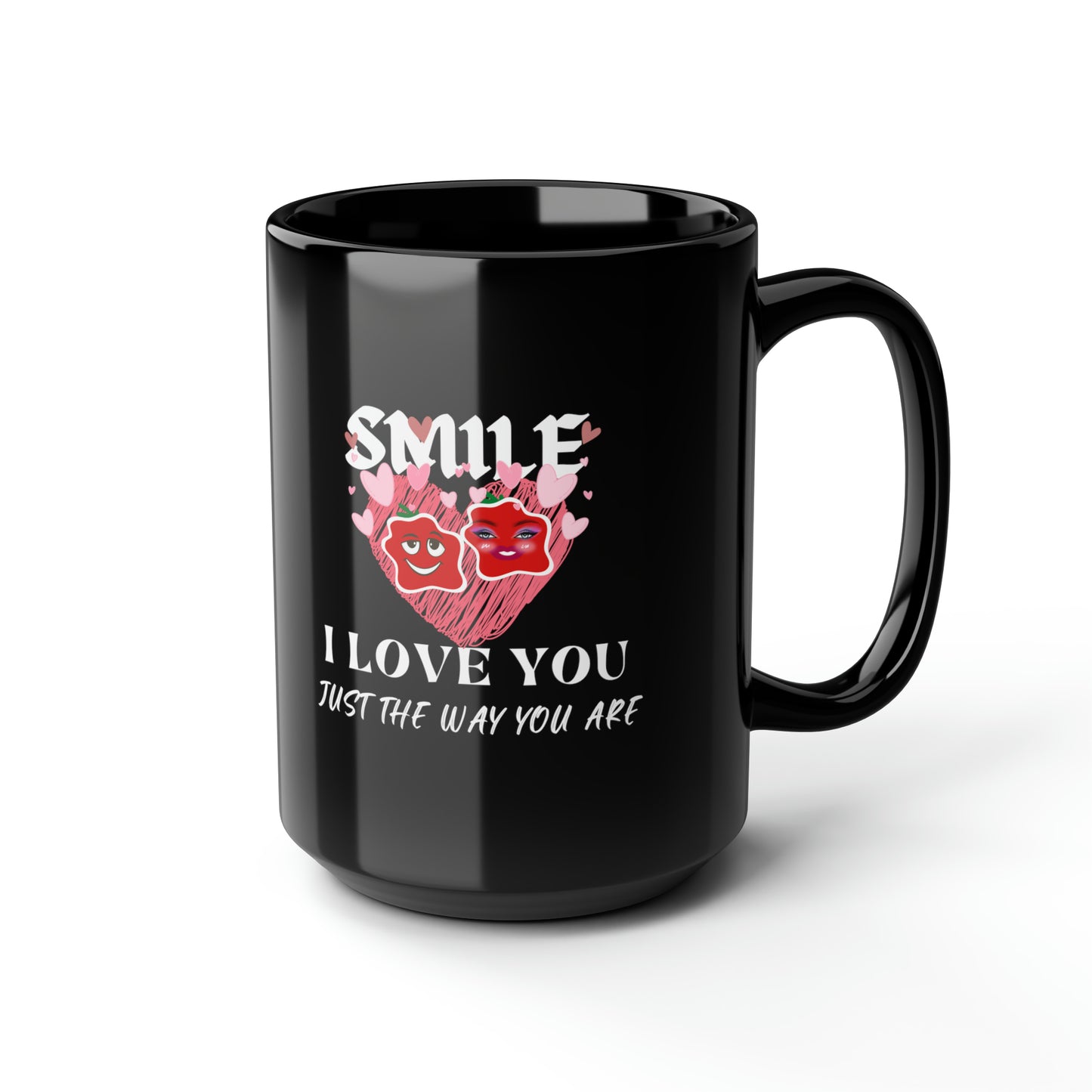 Smile Black Mug, 15oz