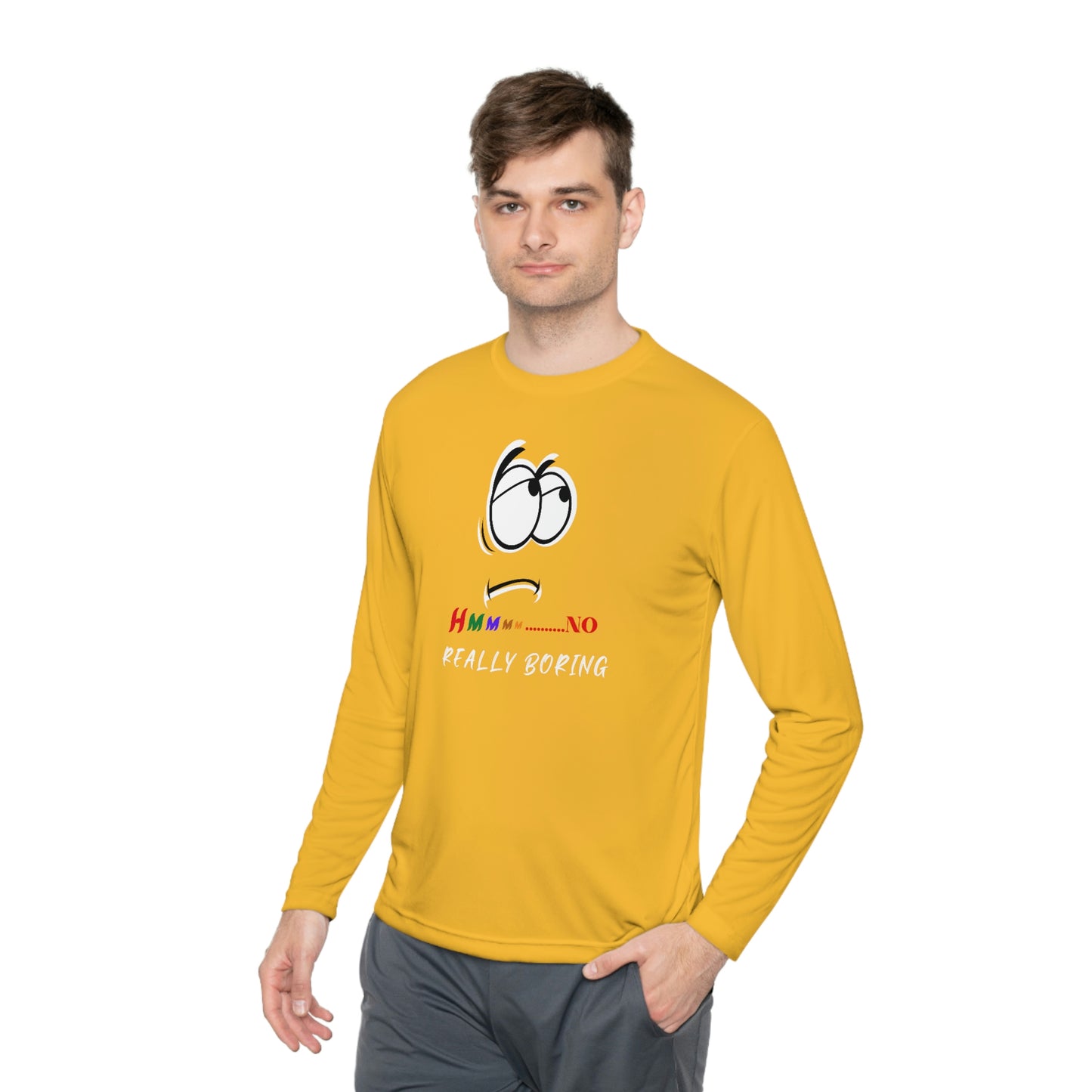 Hmmm... No Really Boring, Unisex Lightweight Long Sleeve Tee