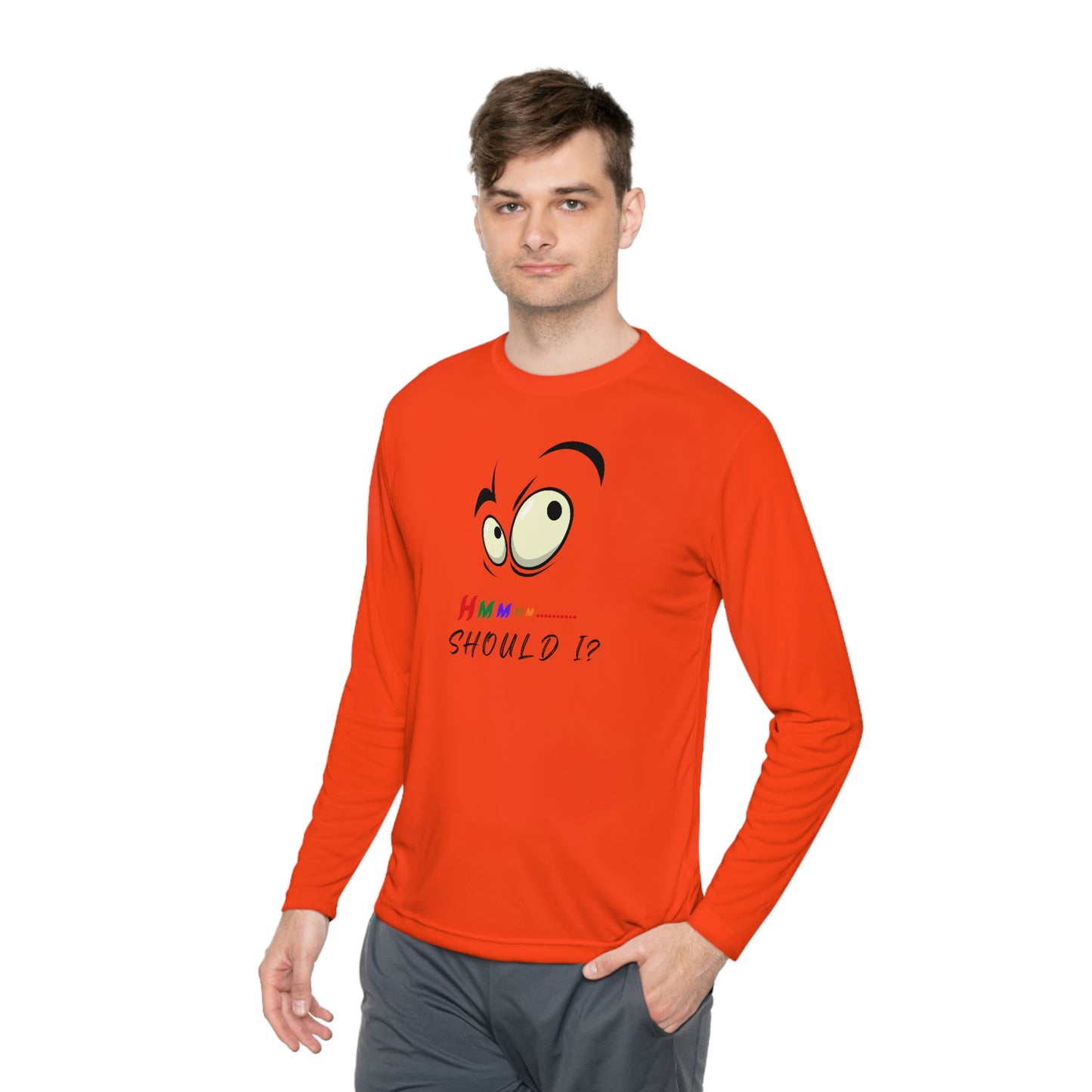 Hmmm, Unisex Lightweight Long Sleeve Tee