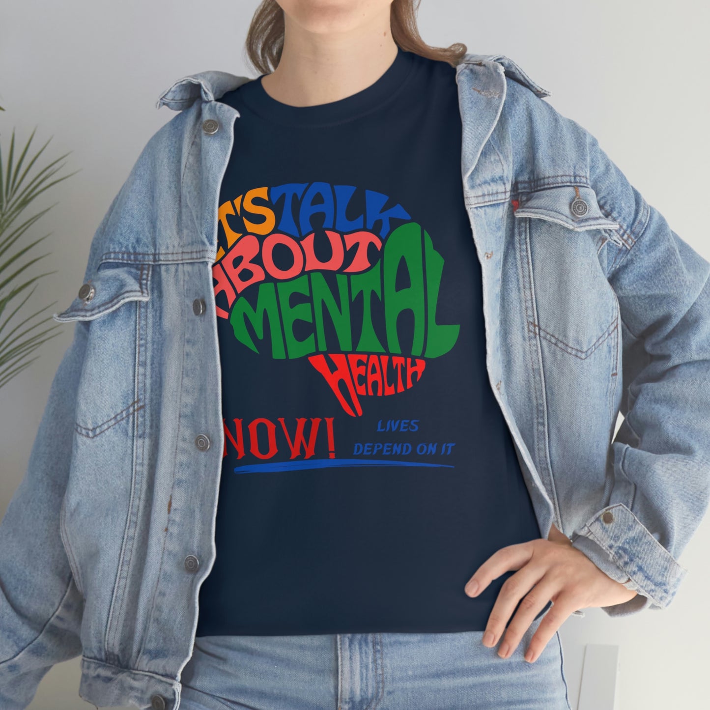 Let's Talk About Mental Health Unisex Heavy Cotton Tee