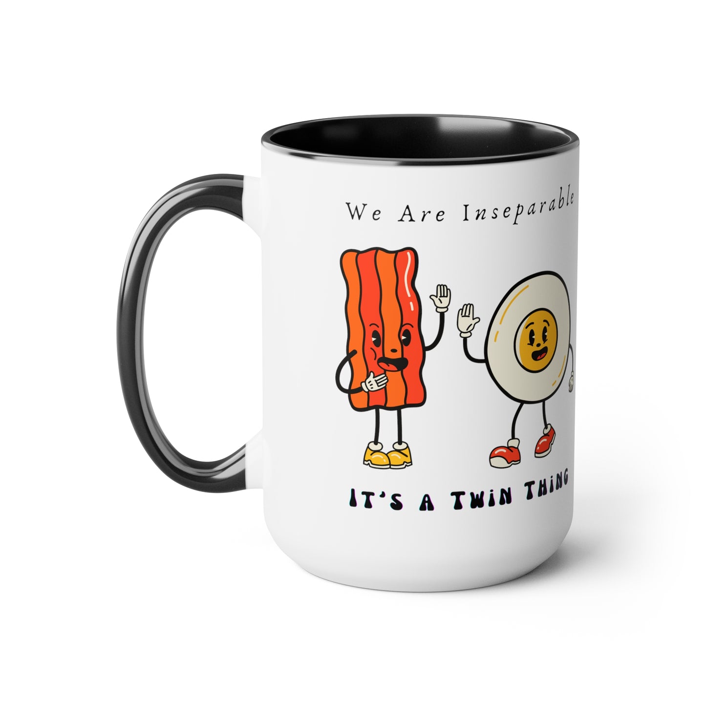 Twin Two-Tone Coffee Mugs, 15oz