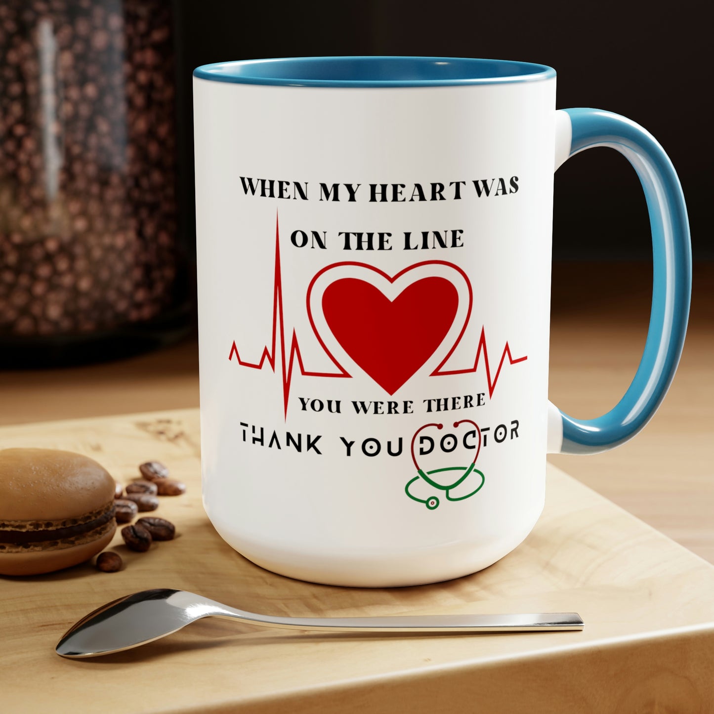 Medical, CVICU, EKG, Two-Tone Coffee Mugs, 15oz