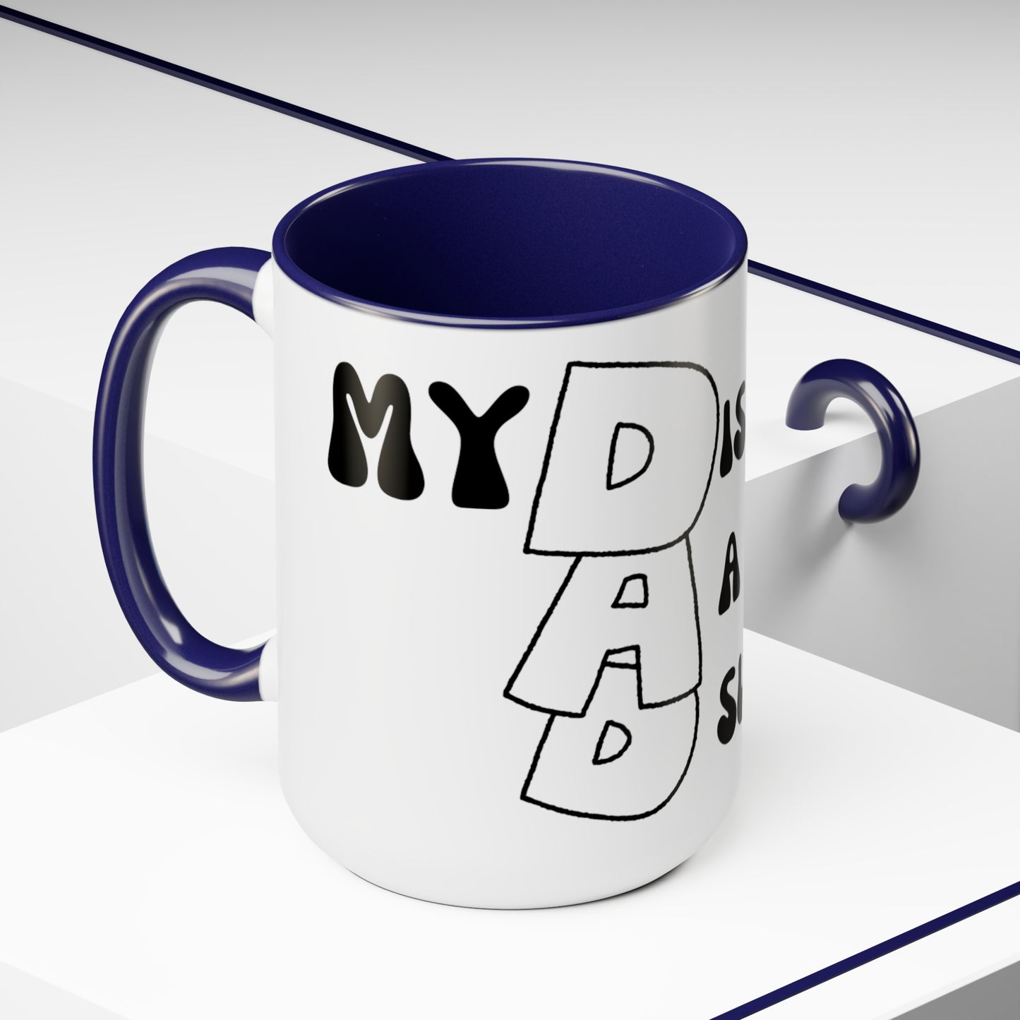 Exotic Print Fathers Day Two-Tone Coffee Mugs, 15oz