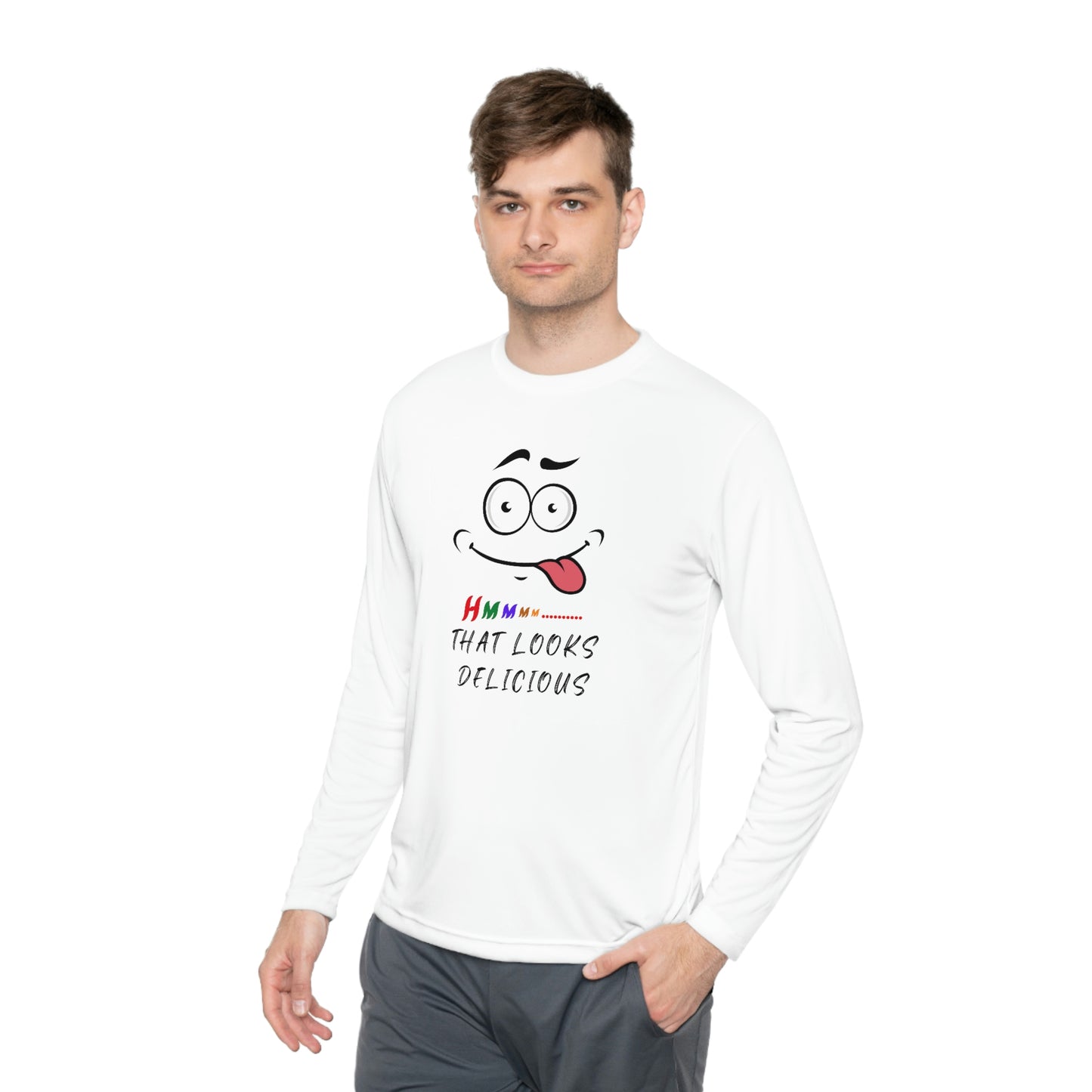 Hmmm, Unisex Lightweight Long Sleeve Tee