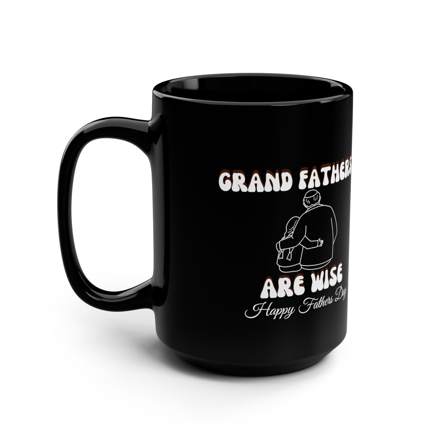 Exotic Print Father's Day Black Mug, 15oz