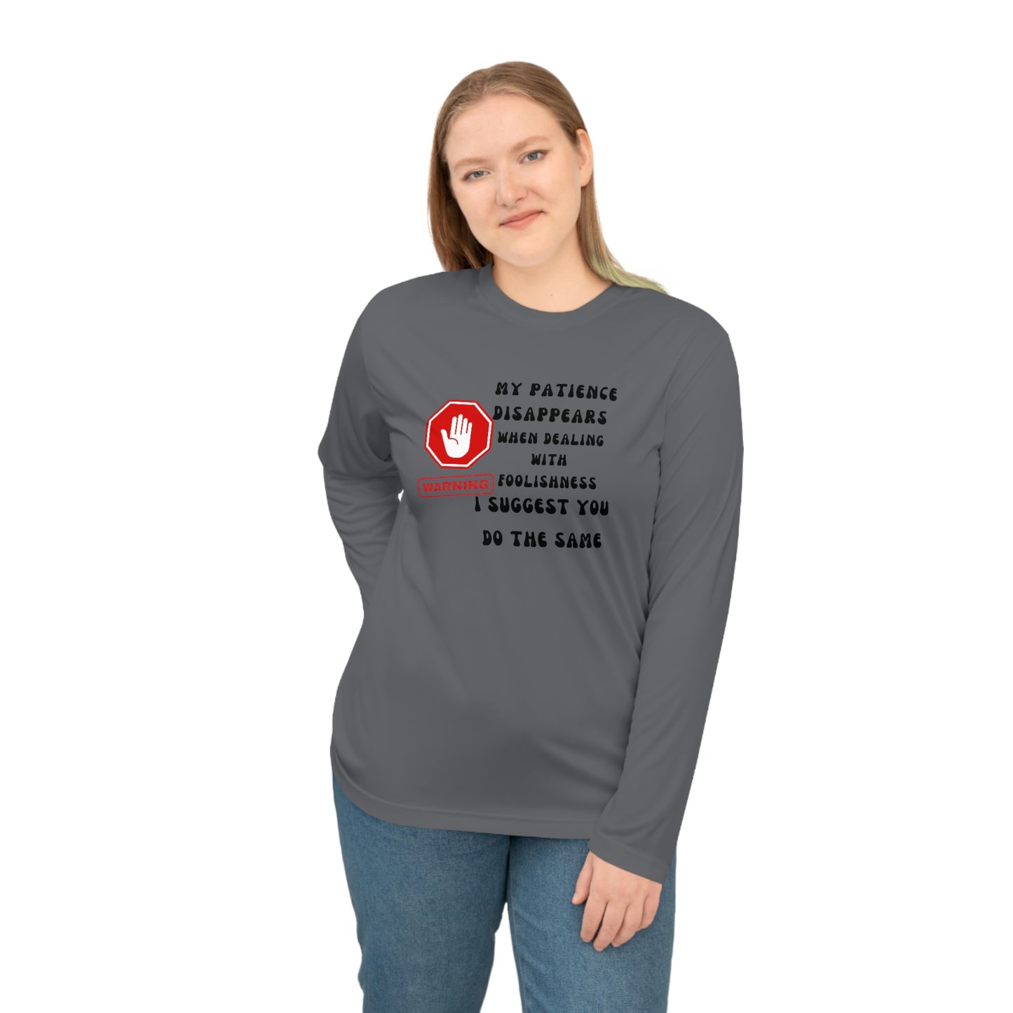 Warning, Unisex Performance Long Sleeve Shirt