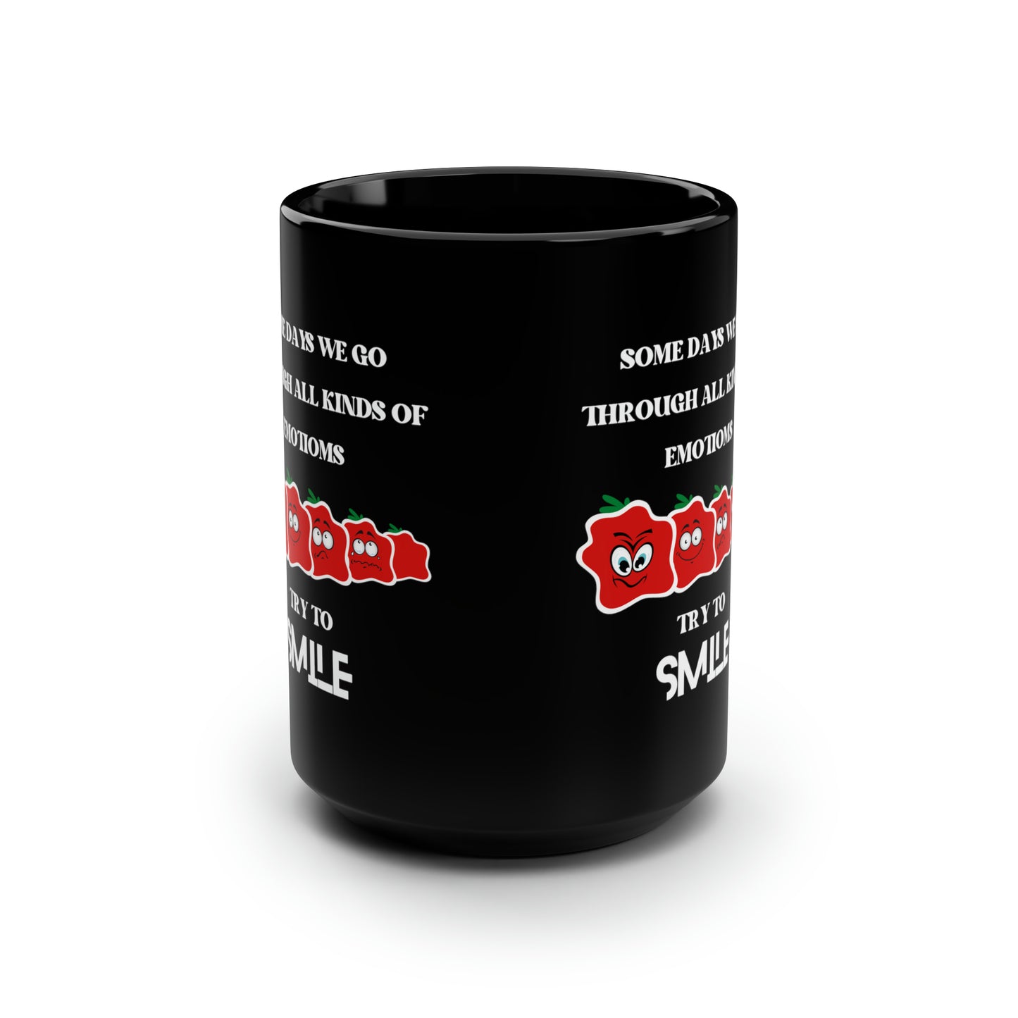 Smile Black Mug, 15oz