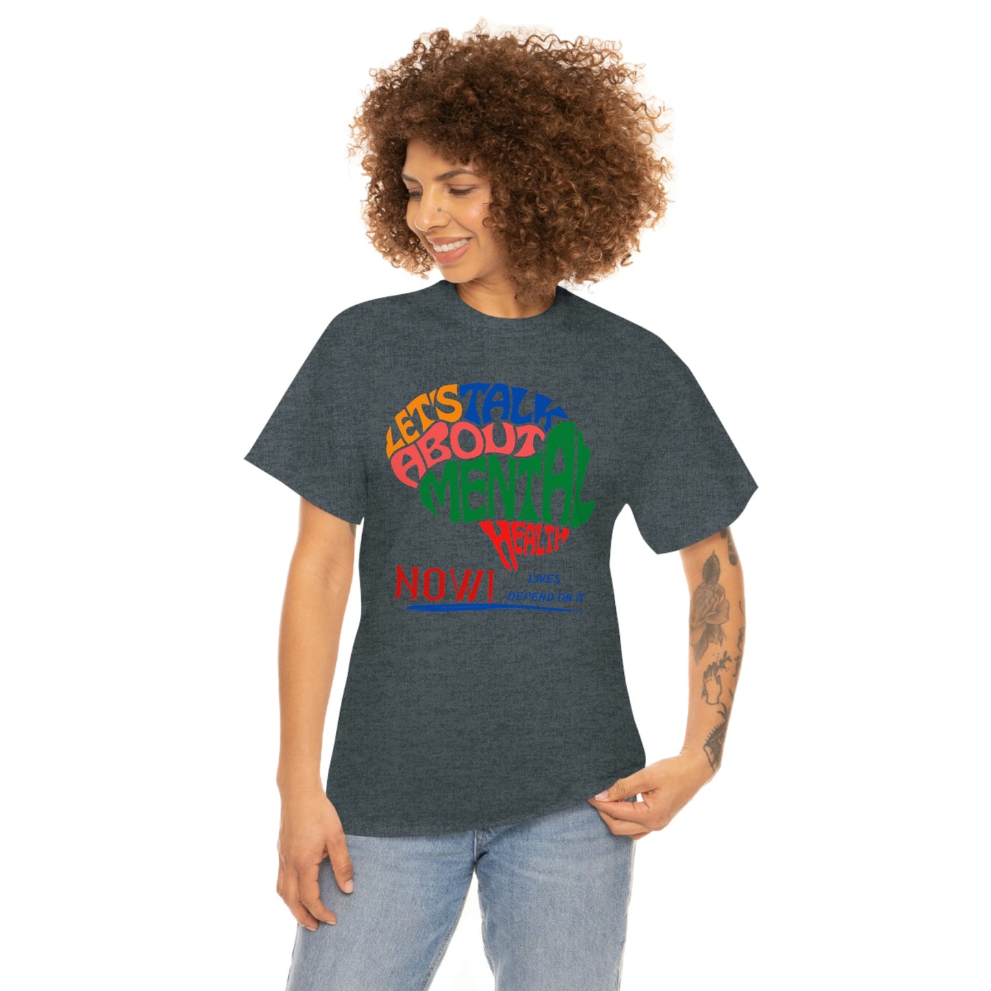 Let's Talk About Mental Health Unisex Heavy Cotton Tee