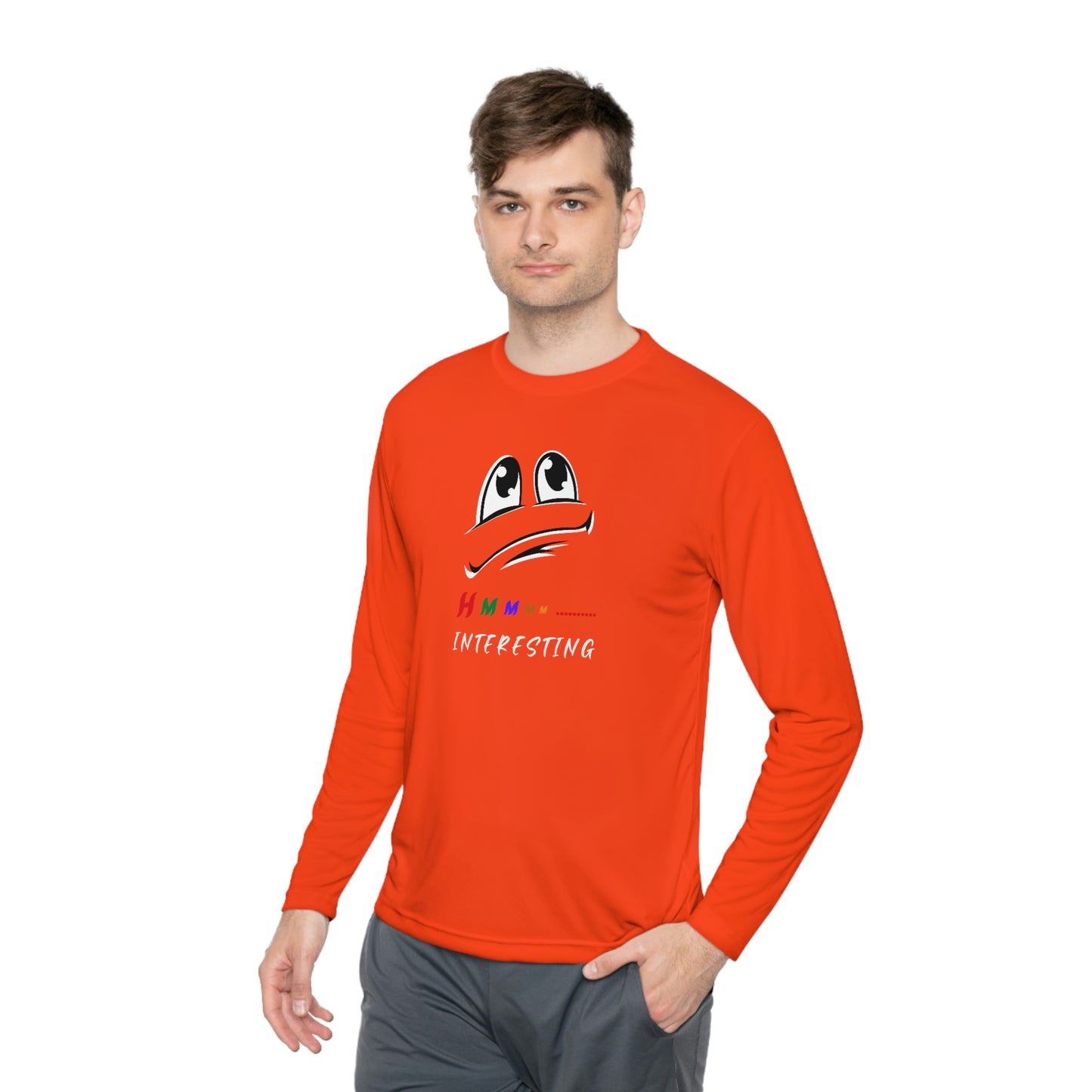 Hmmm, Unisex Lightweight Long Sleeve Tee