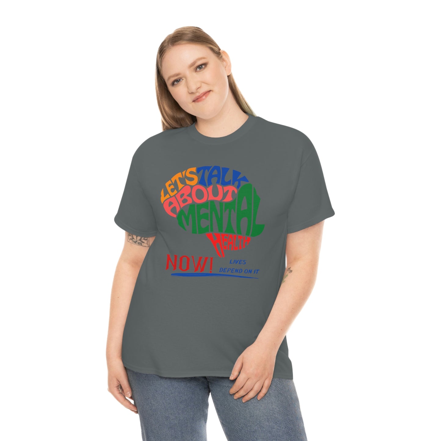 Let's Talk About Mental Health Unisex Heavy Cotton Tee