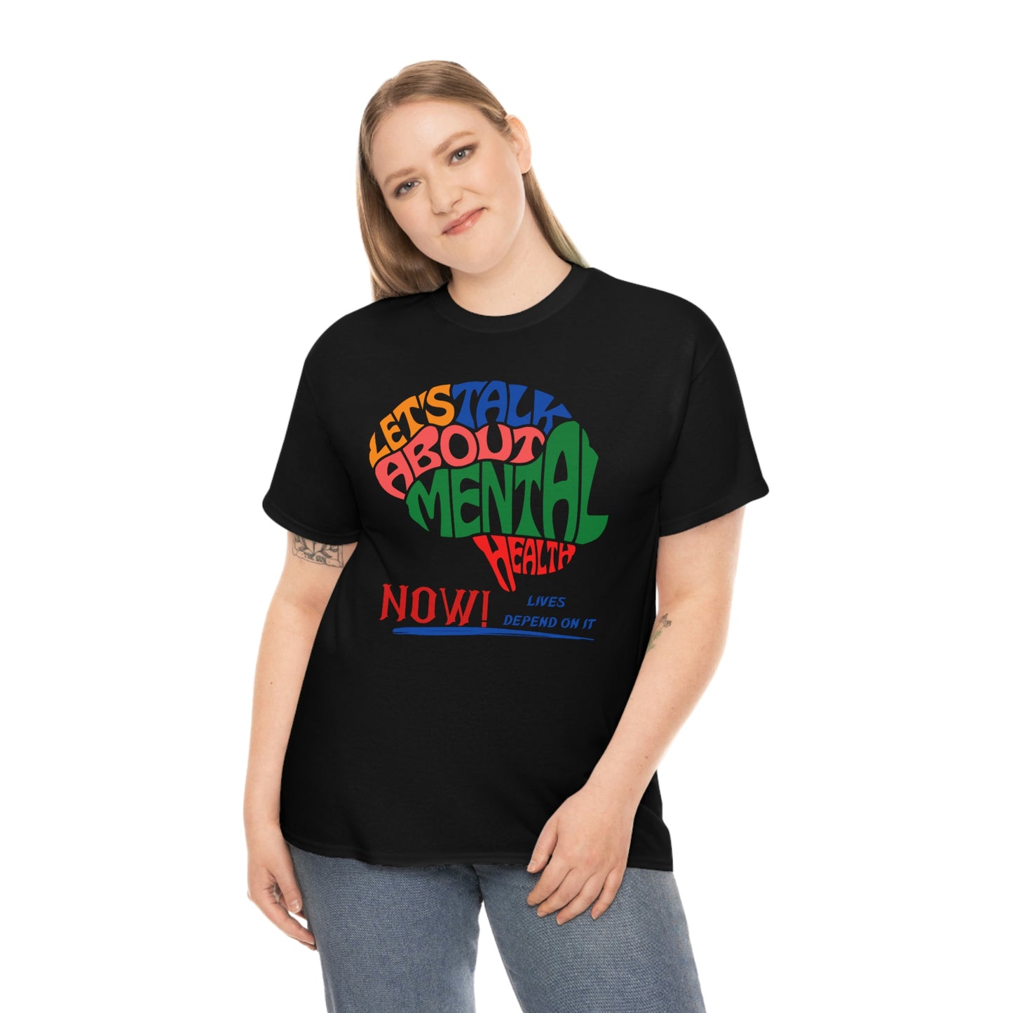 Let's Talk About Mental Health Unisex Heavy Cotton Tee