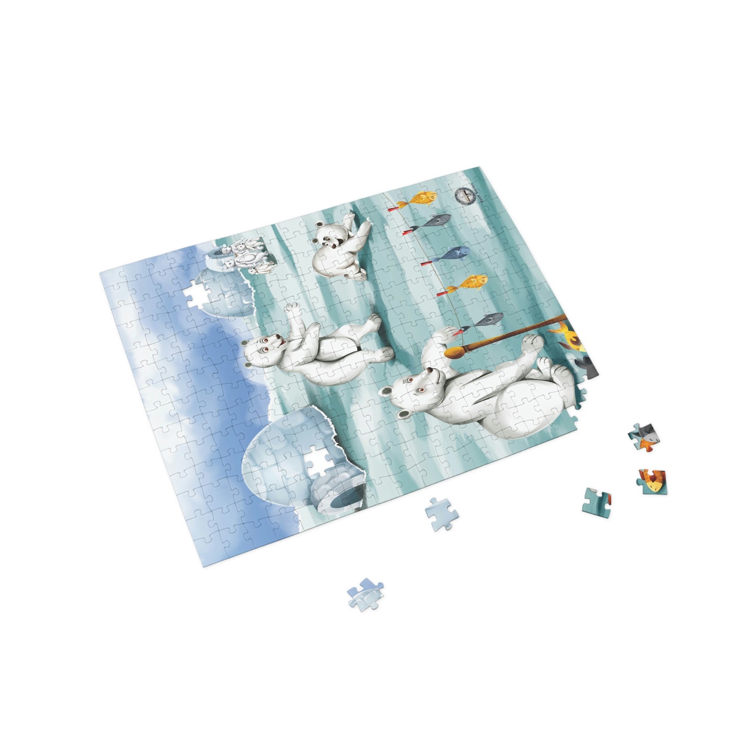 Poro the Polar Bear Family Fishing Puzzle (96, 252, 500, 1000-Piece)