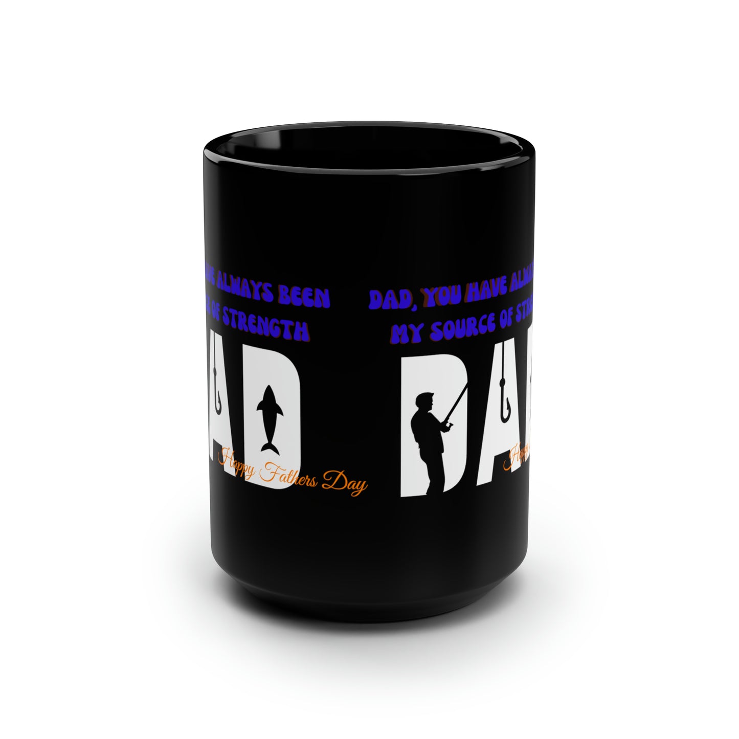 Exotic Print Fathers Day Black Mug, 15oz