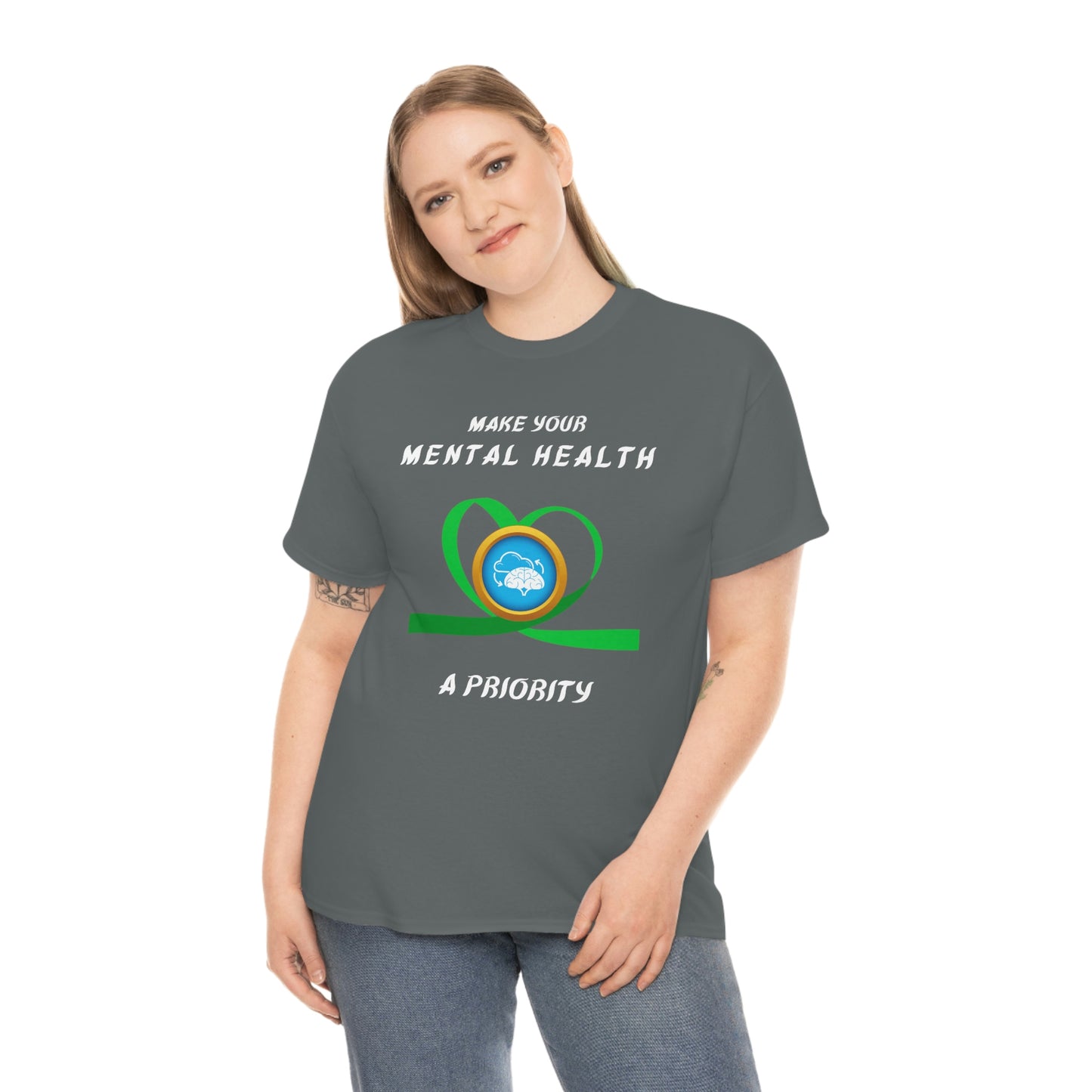 Mental Health A Priority Unisex Heavy Cotton Tee