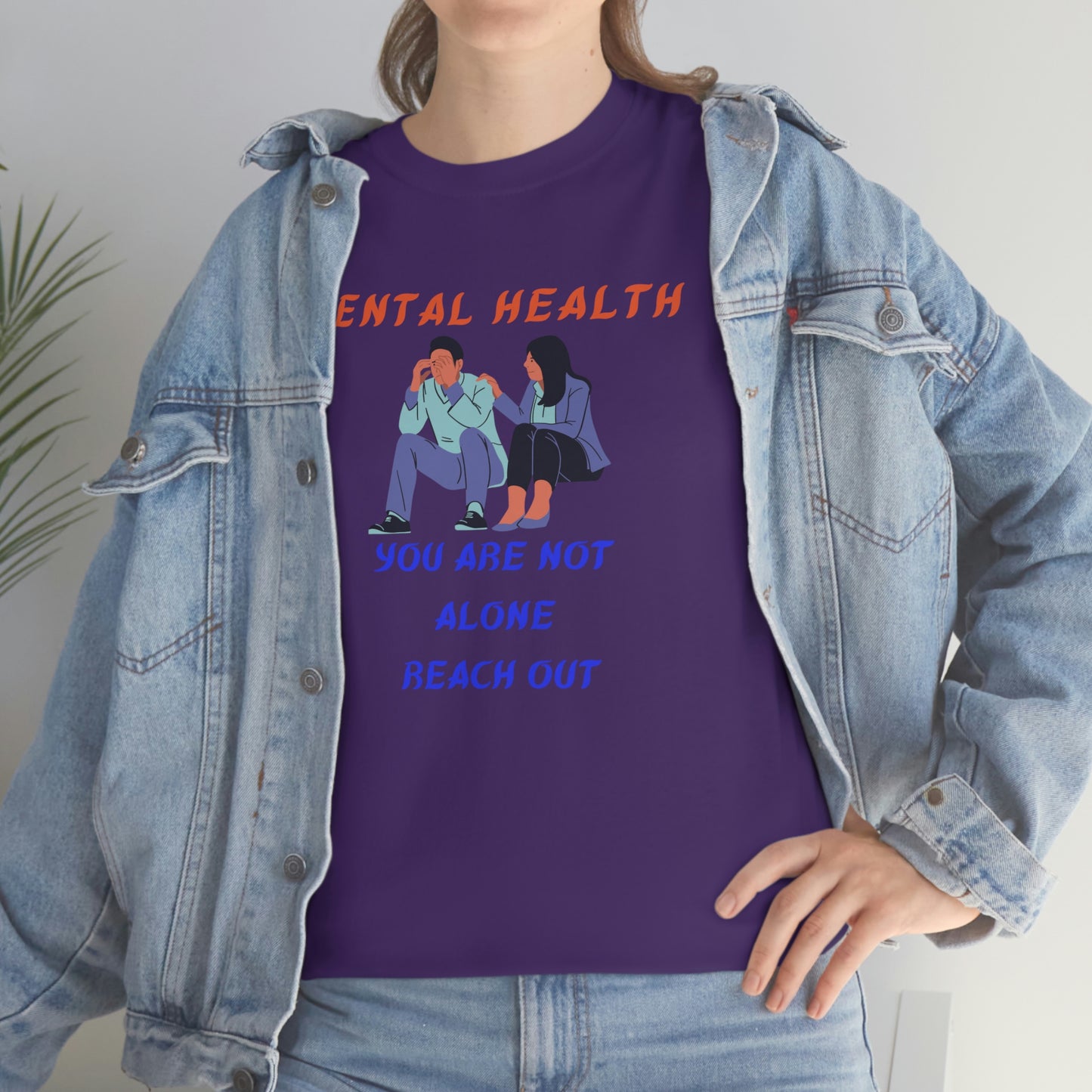 Mental Health You Are Not Alone Unisex Heavy Cotton Tee