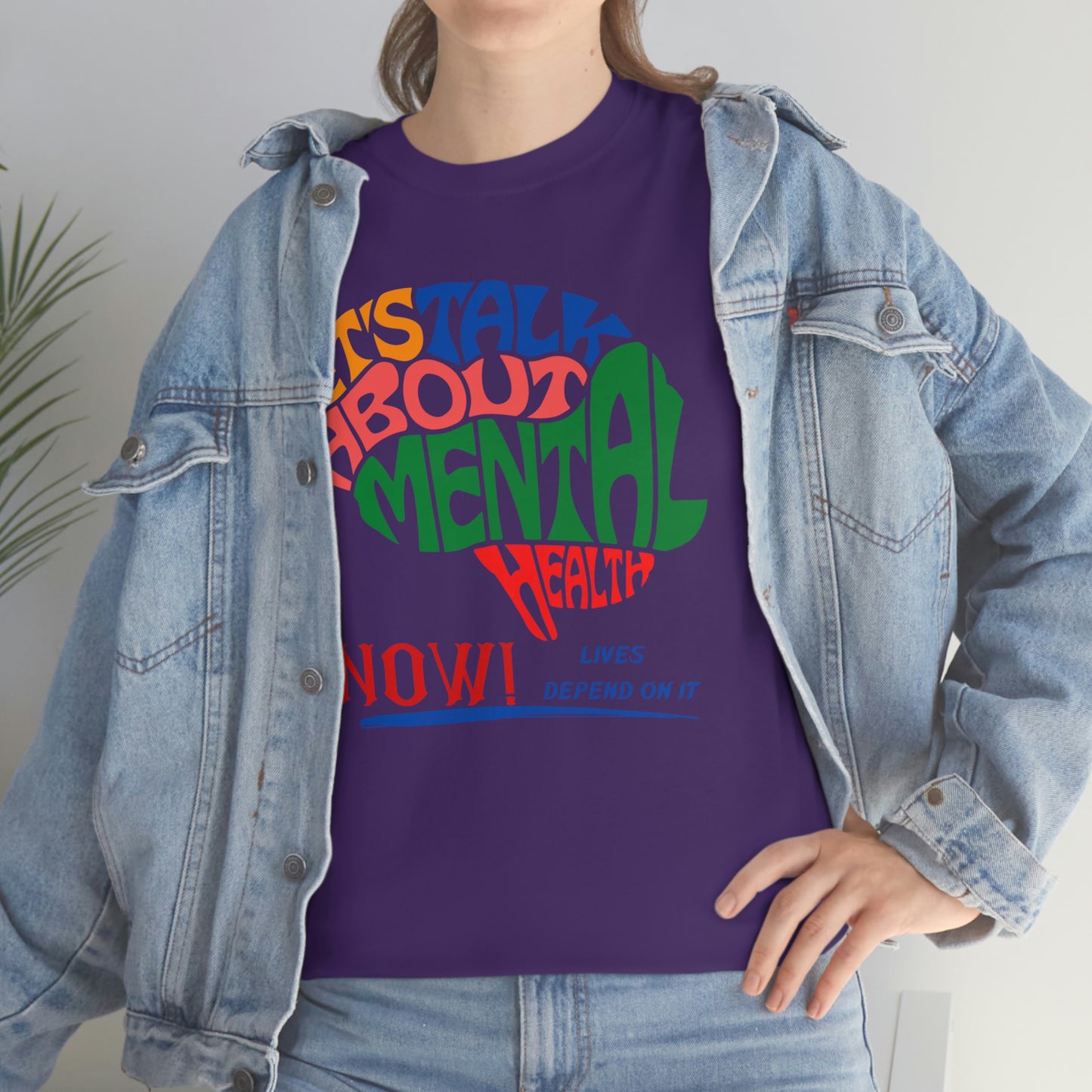 Let's Talk About Mental Health Unisex Heavy Cotton Tee