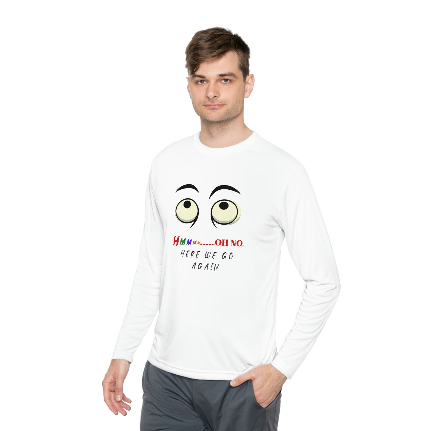 Hmmm, Unisex Lightweight Long Sleeve Tee