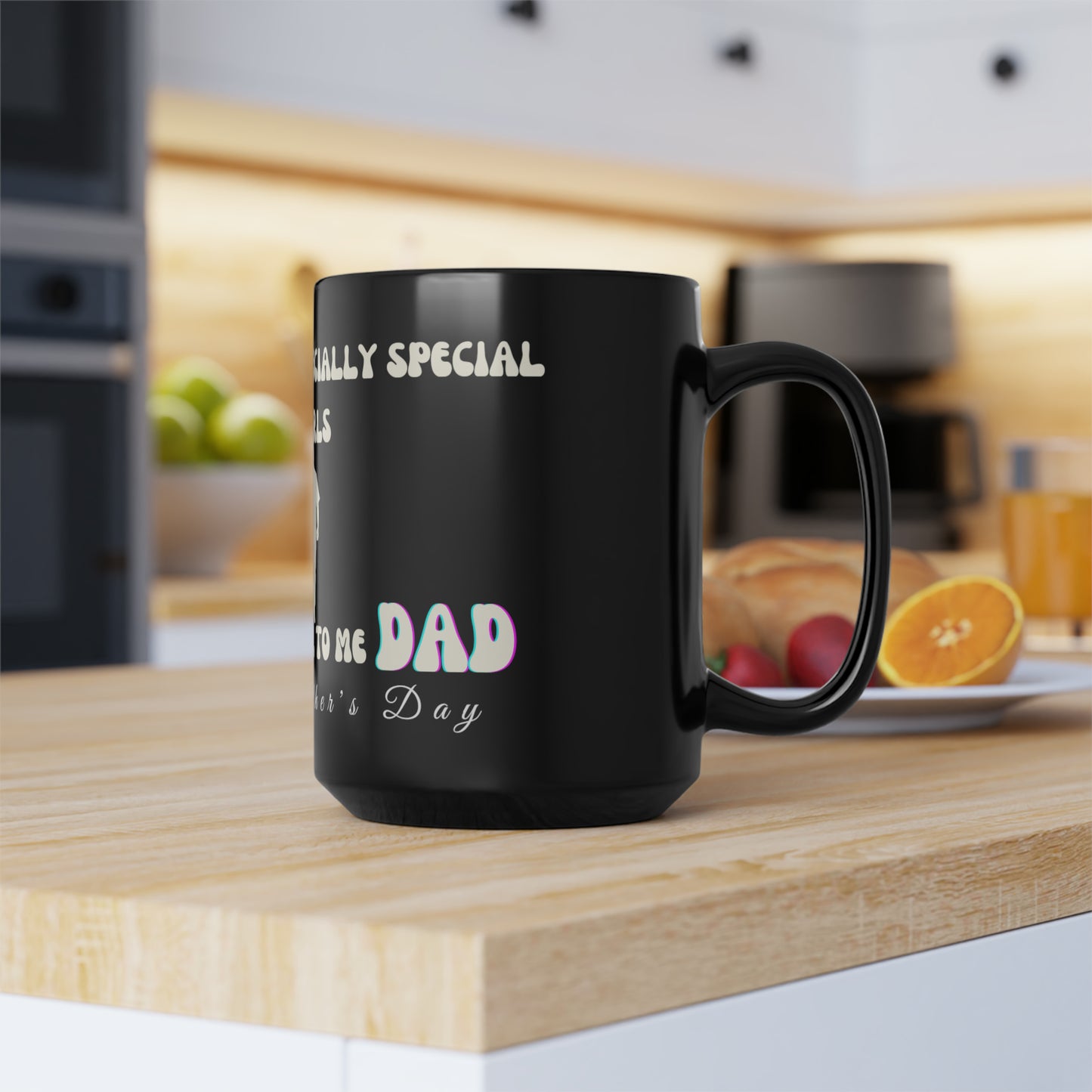 Exotic Print Father's Day Black Mug, 15oz