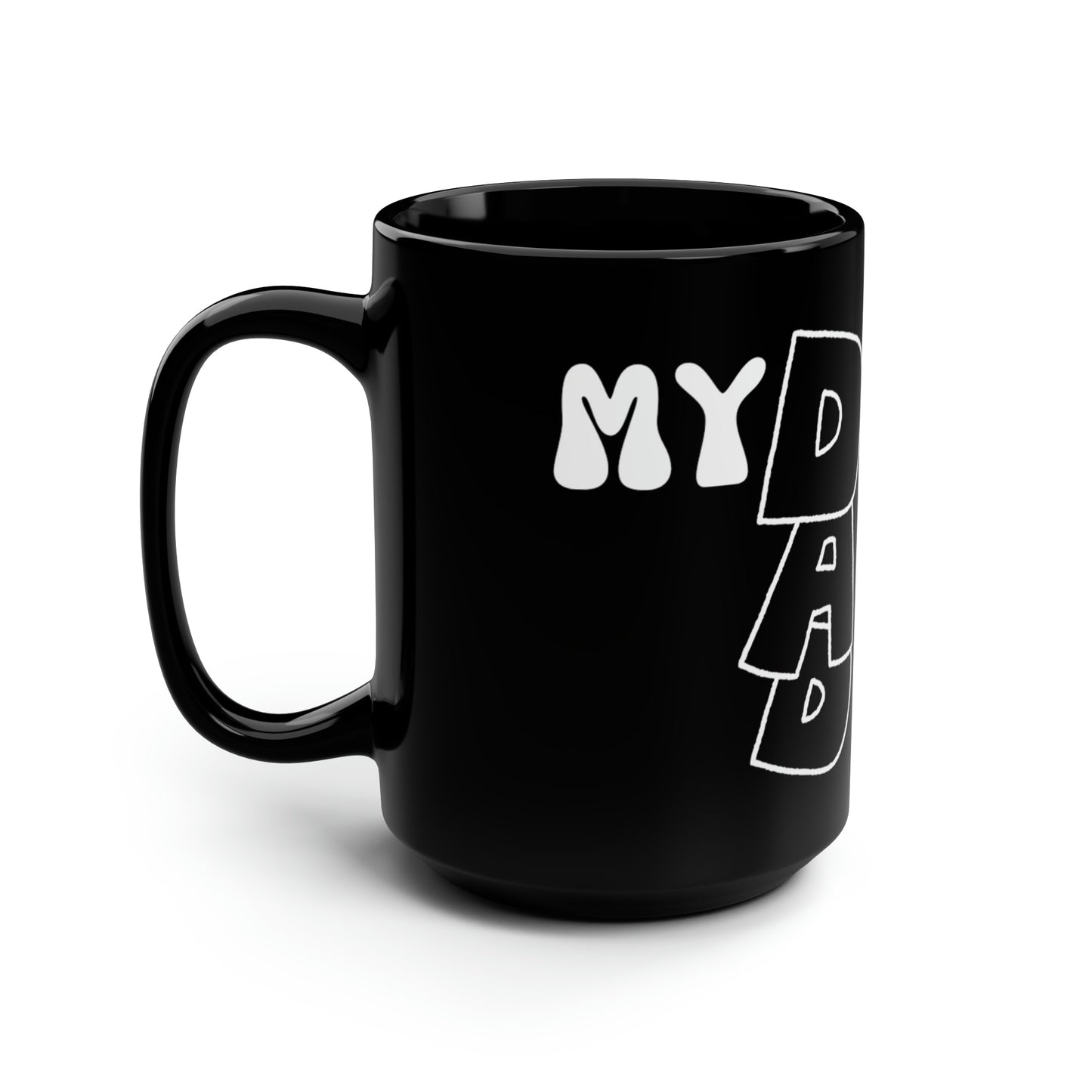 Exotic Print Fathers Day  Black Mug, 15oz