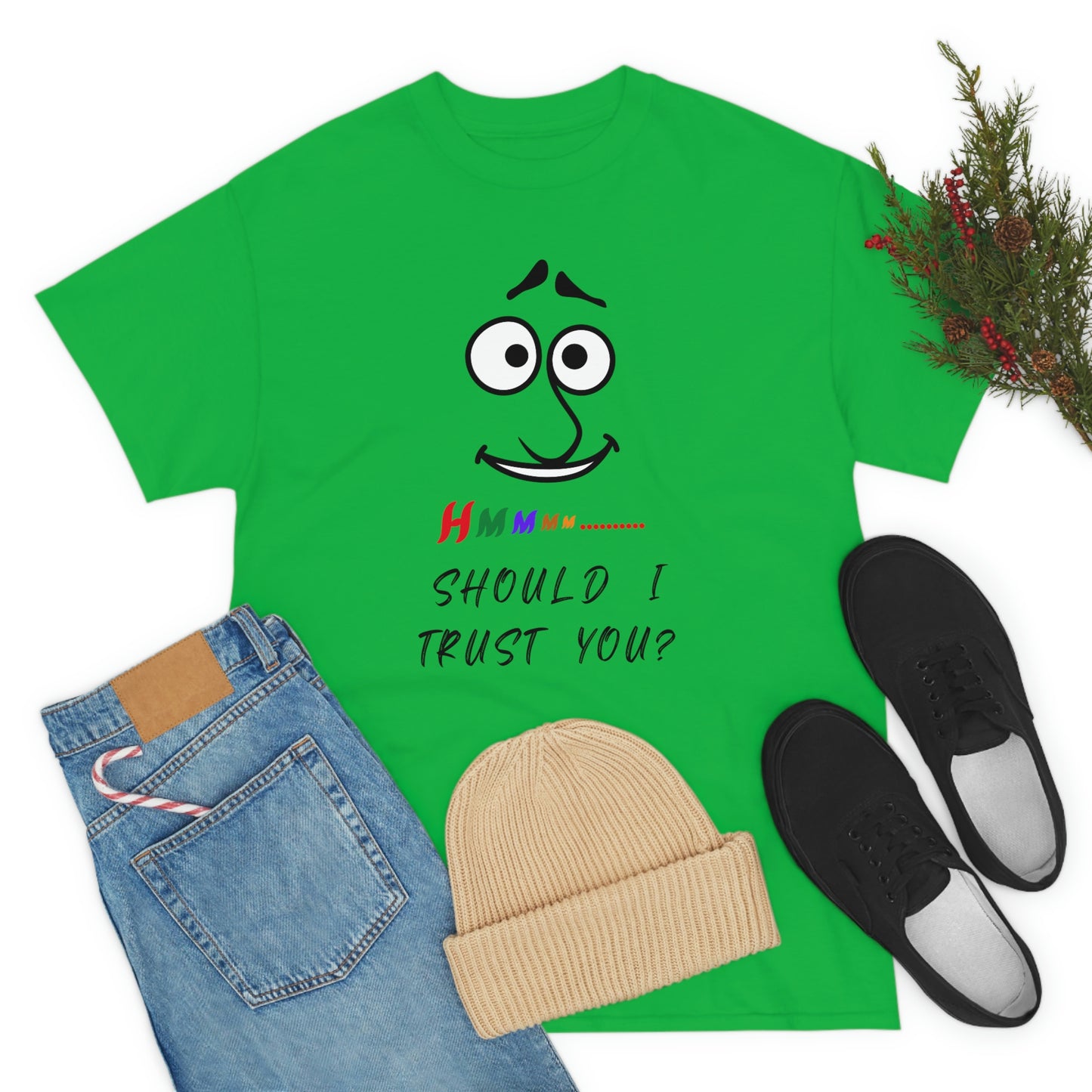 Hmmm, Funny, Unisex Heavy Cotton Tee