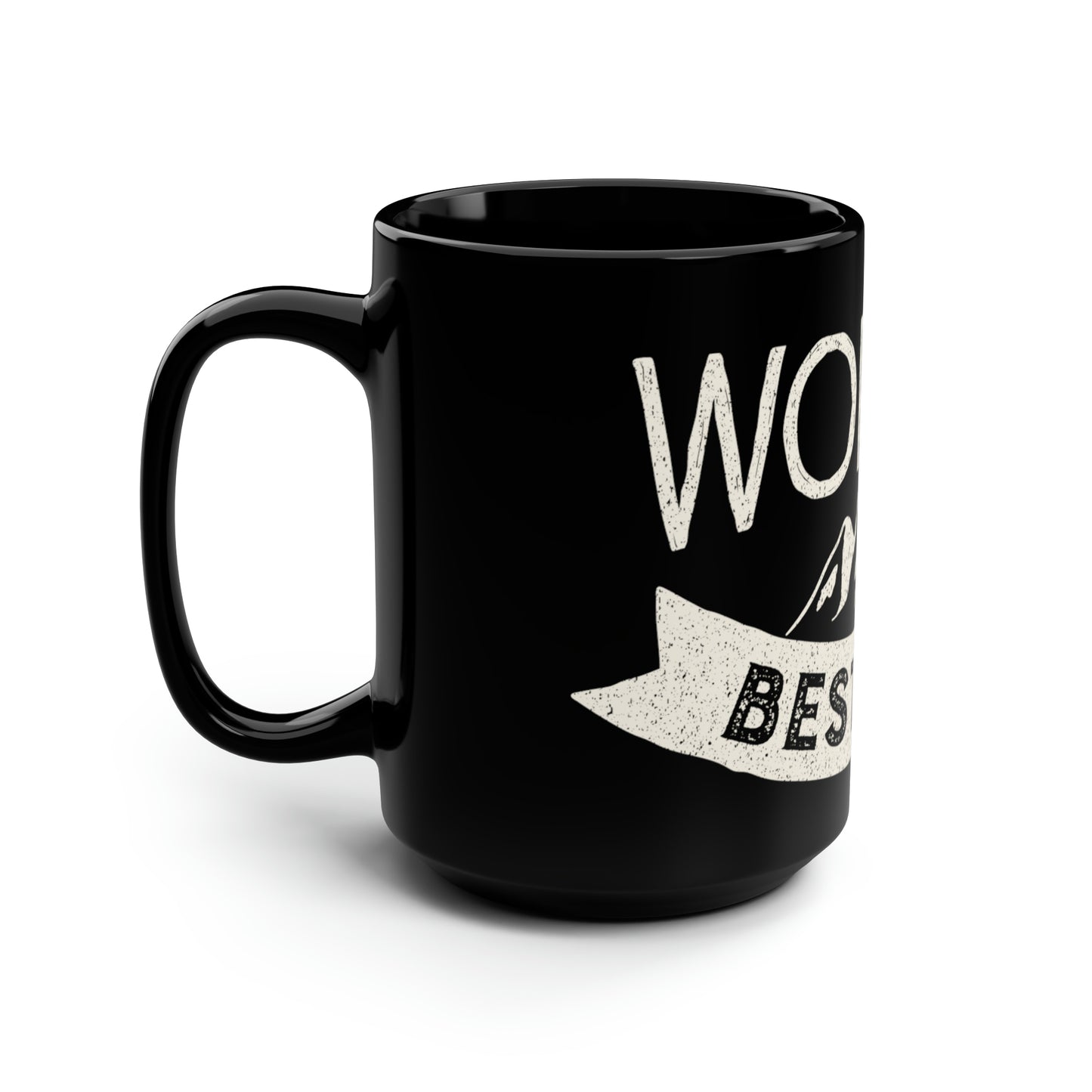 Exotic Print Fathers Day Black Mug, 15oz