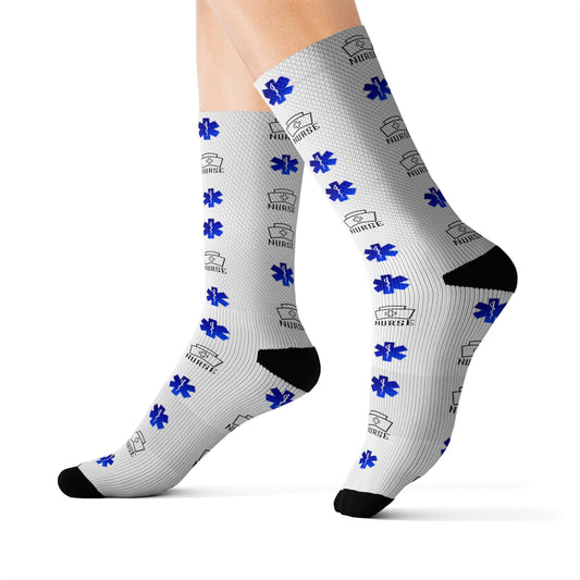 Medical, CVICU, EKG, Sublimation Socks