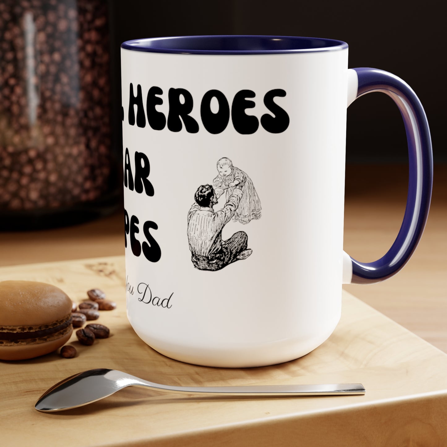 Exotic Print Fathers Day Two-Tone Coffee Mugs, 15oz