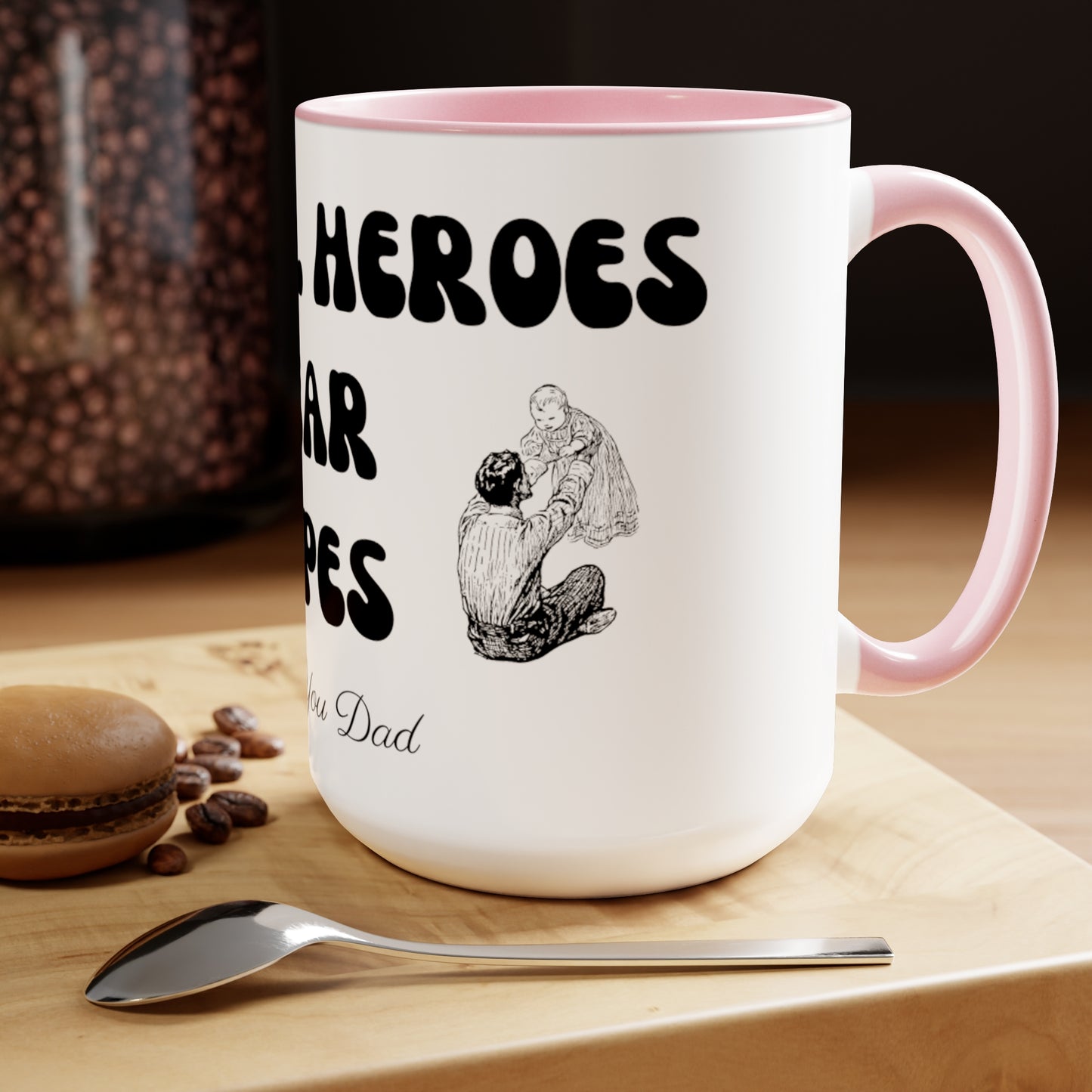 Exotic Print Fathers Day Two-Tone Coffee Mugs, 15oz