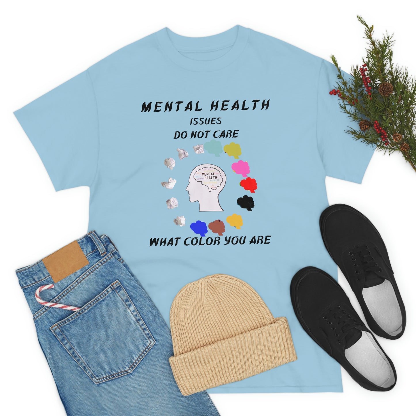 Mental Health Color Unisex Heavy Cotton Tee