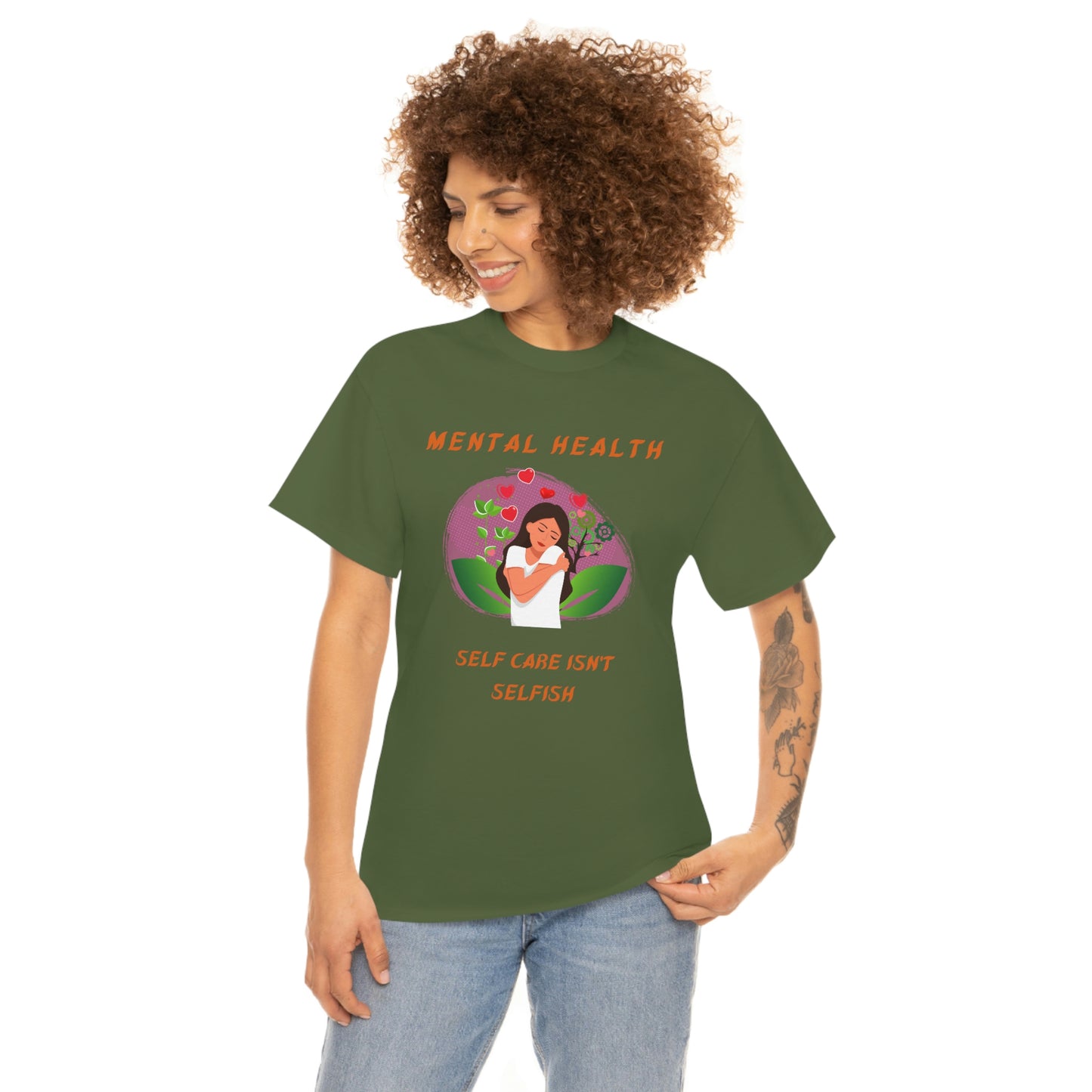 Mental Health Self Care Unisex Heavy Cotton Tee