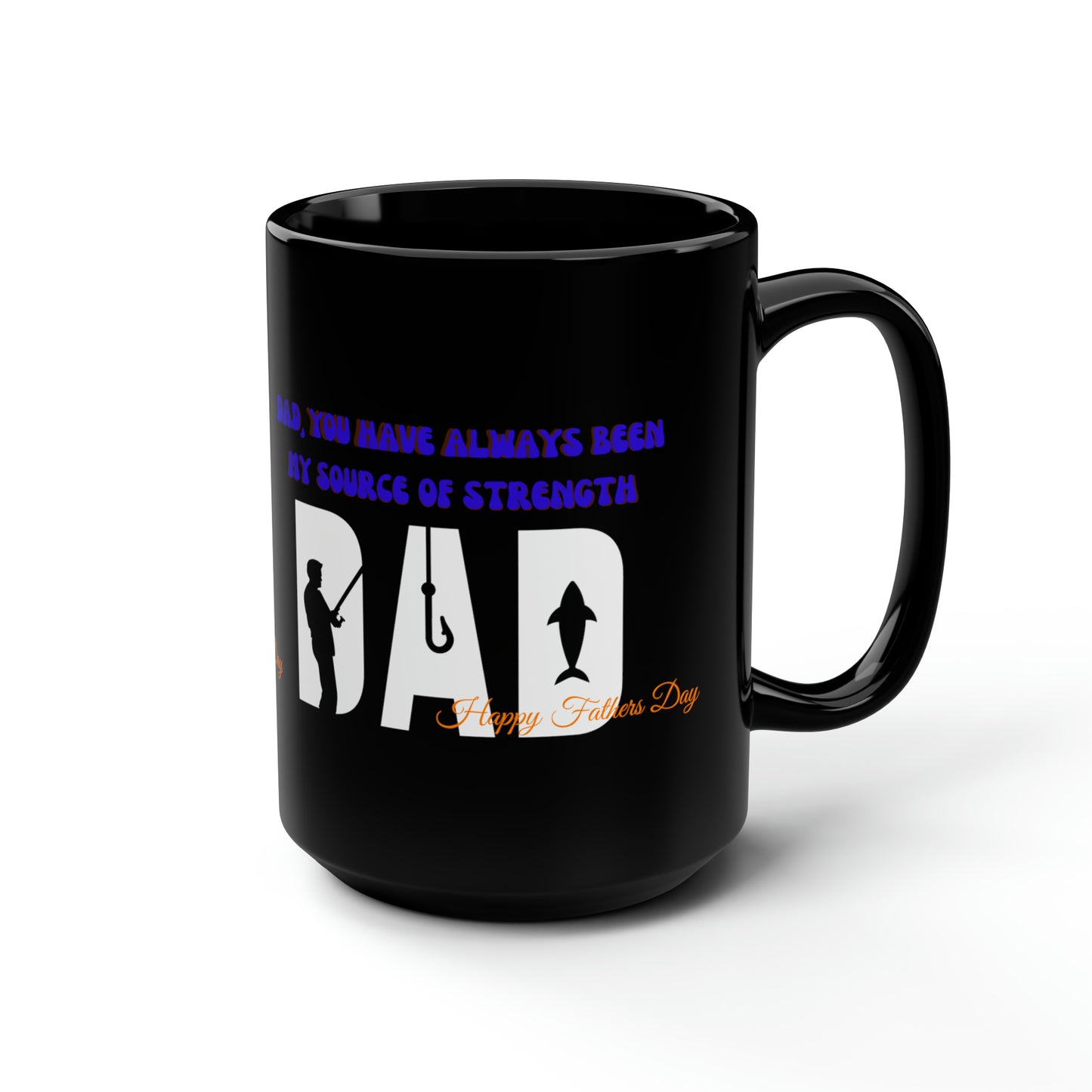 Exotic Print Fathers Day Black Mug, 15oz