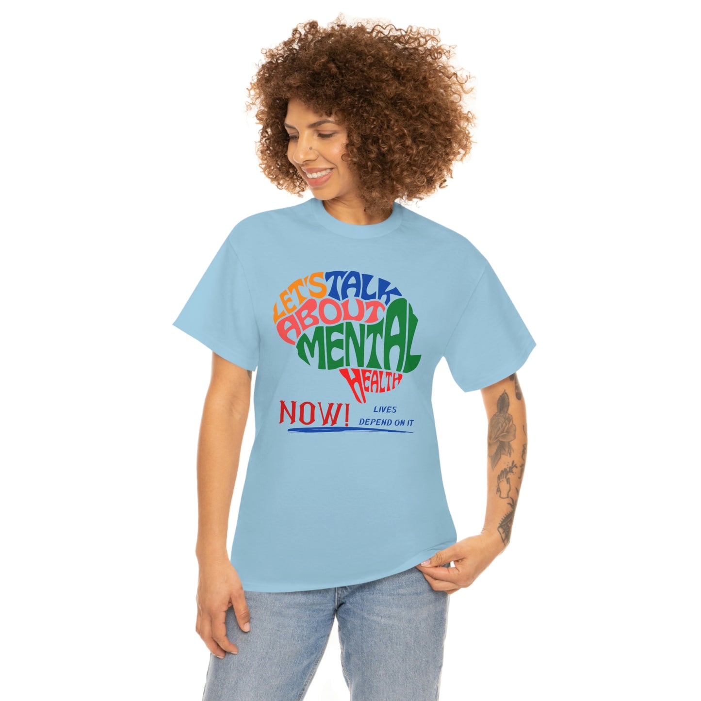 Let's Talk About Mental Health Unisex Heavy Cotton Tee