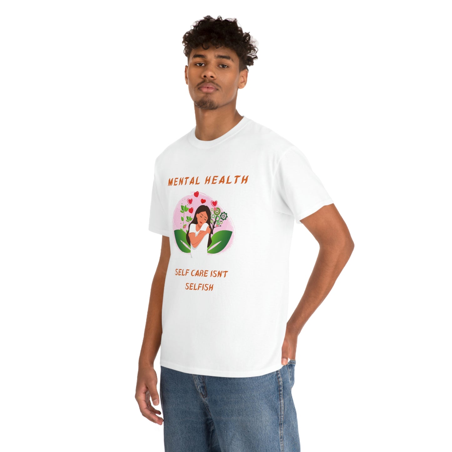 Mental Health Self Care Unisex Heavy Cotton Tee