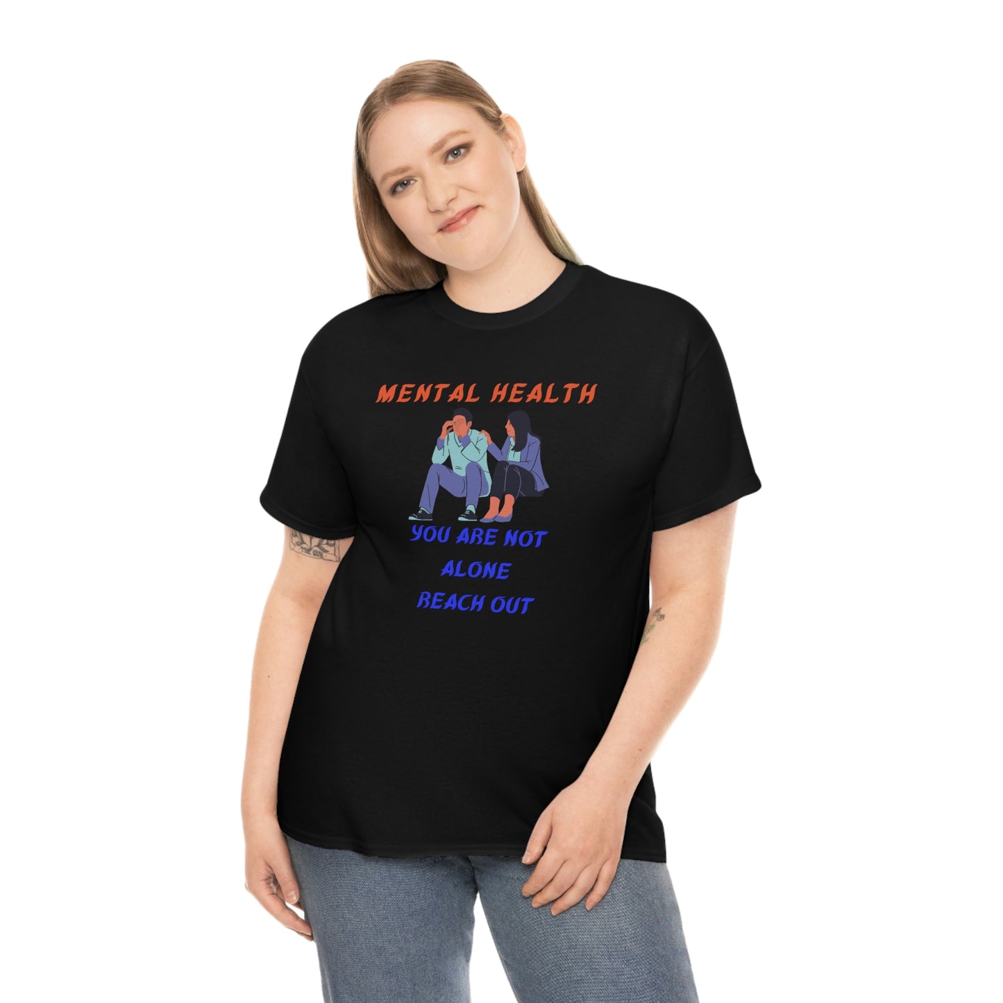 Mental Health You Are Not Alone Unisex Heavy Cotton Tee