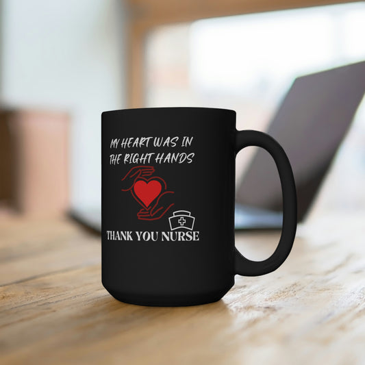 Medical, CVICU, EKG, Black Mug 15oz