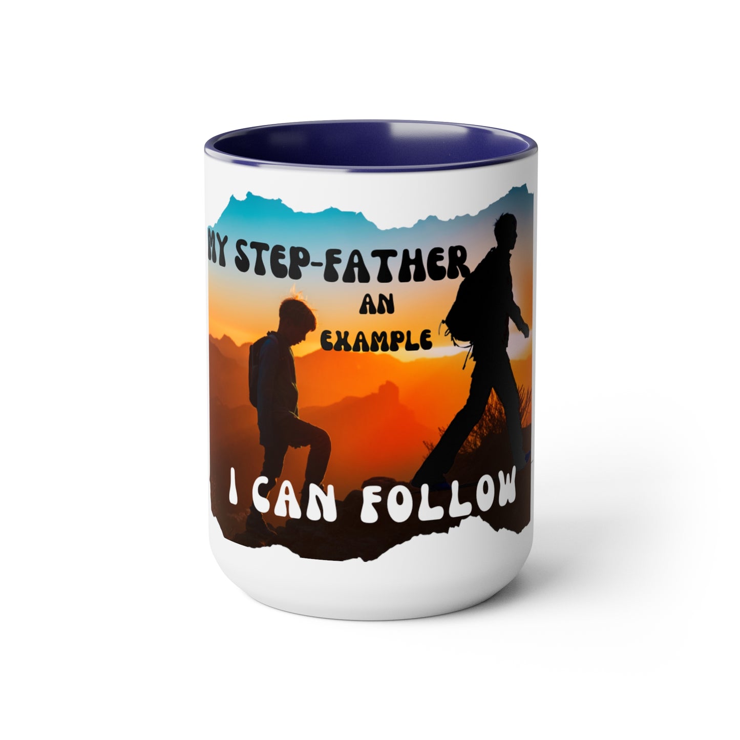 Exotic Print Father' Day Two-Tone Coffee Mugs, 15oz