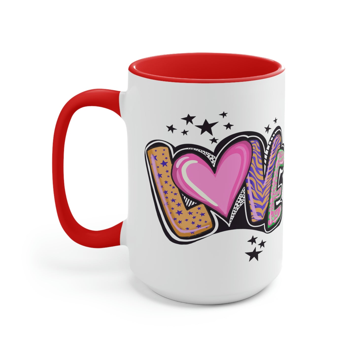 Love Two-Tone Coffee Mugs, 15oz